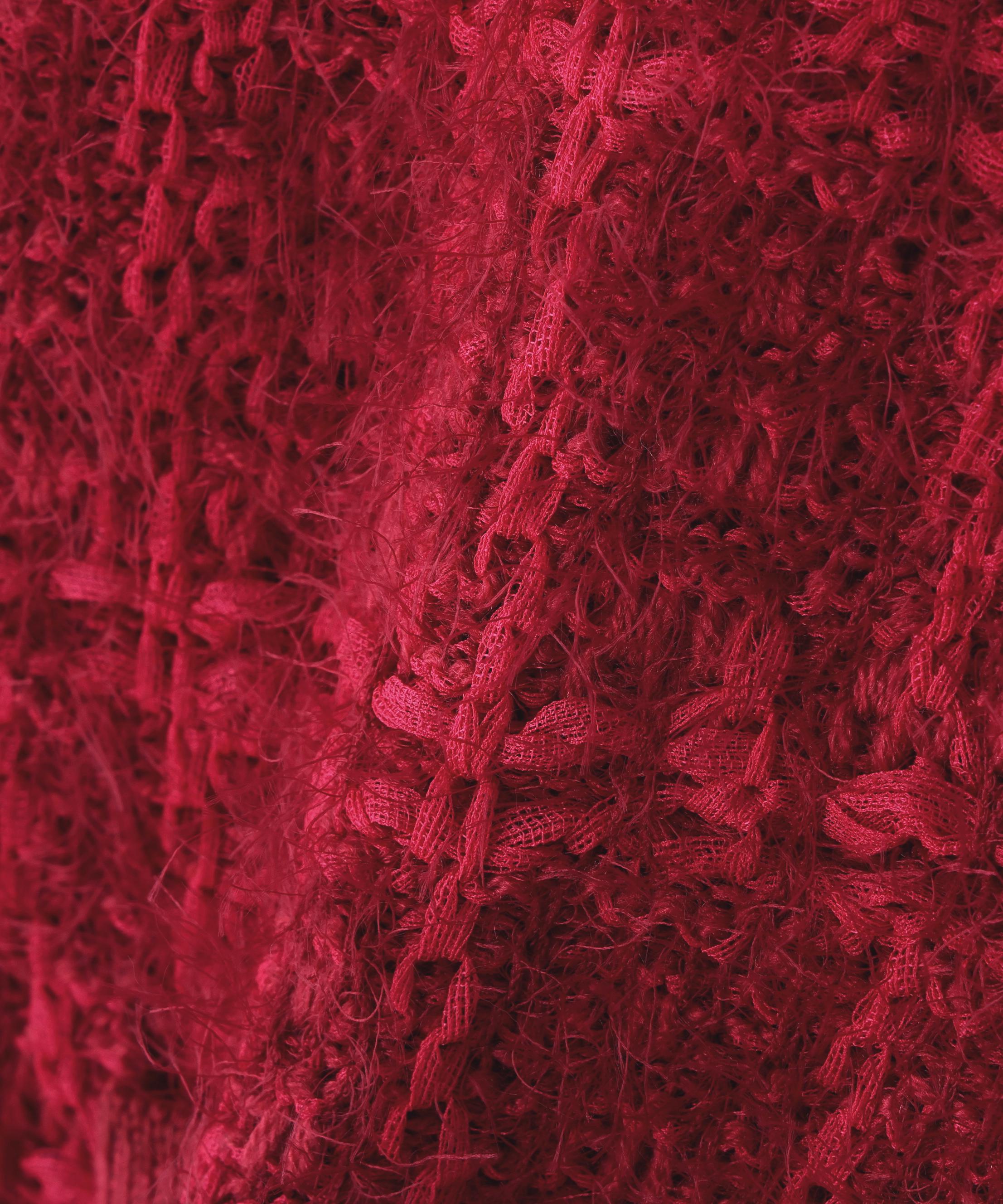 ◆フェザーヤーンツイードニットジャケット レッド