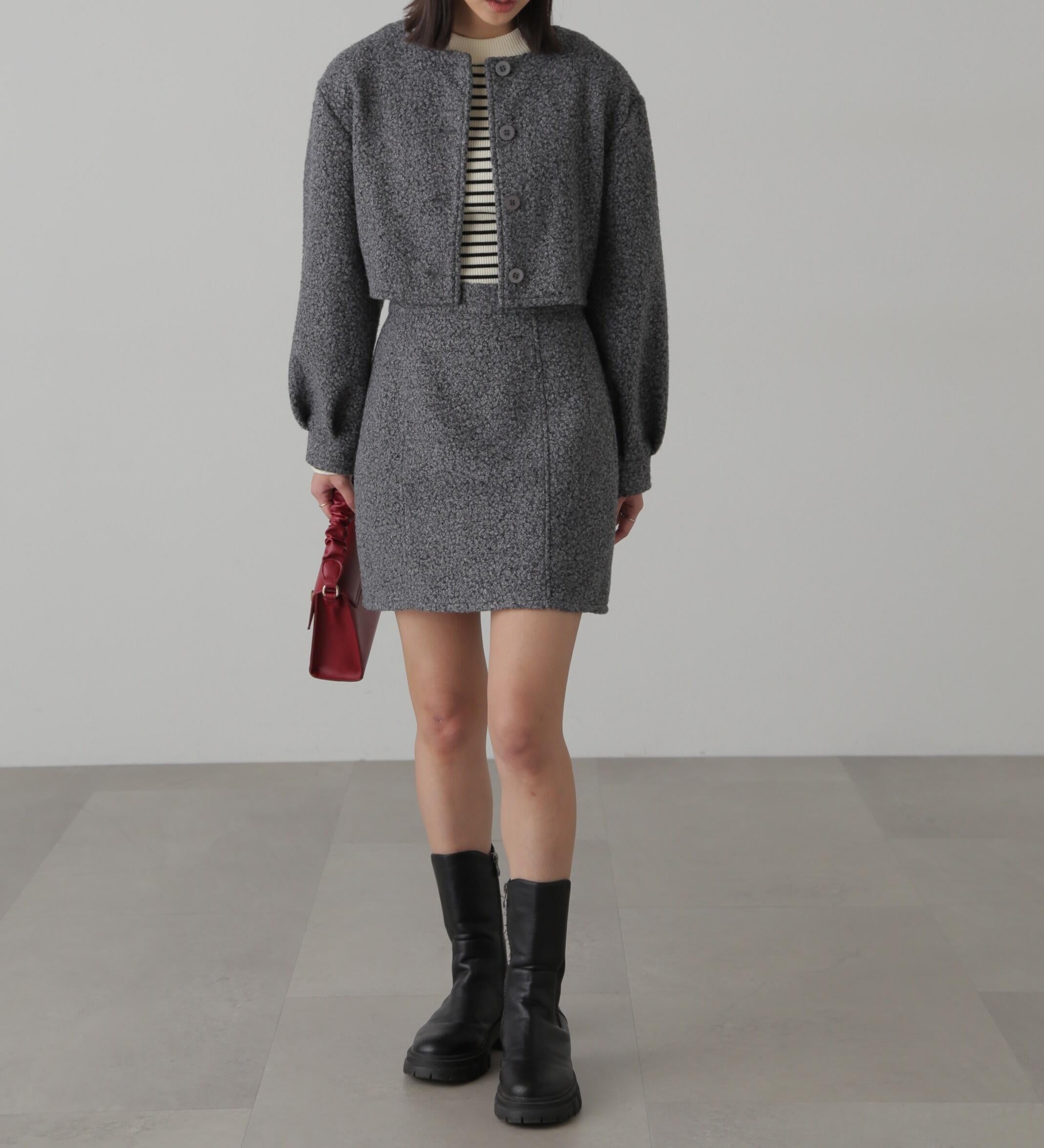 〈洗える〉マシンウォッシャブルボトルネックニット ボーダー1