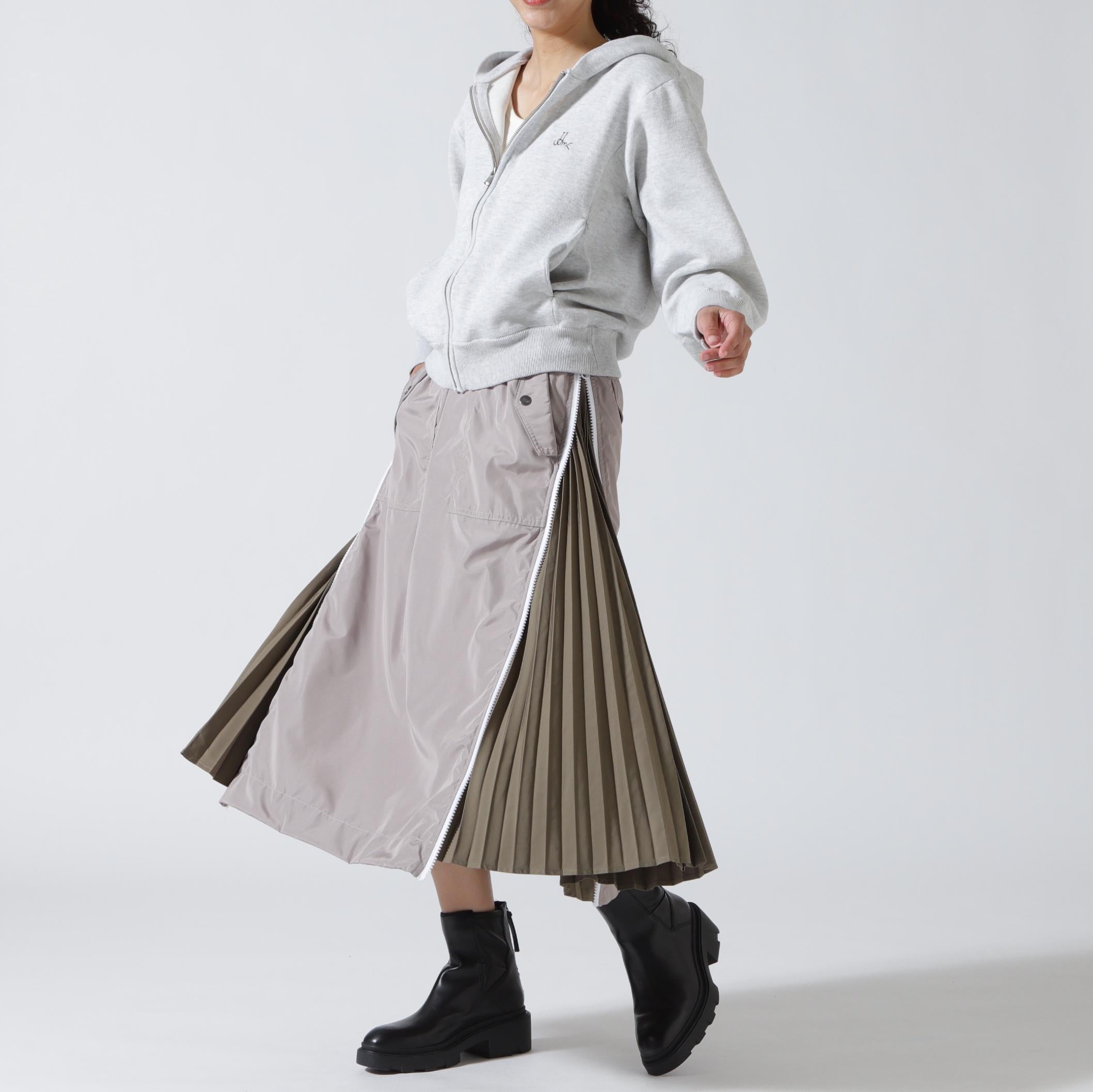DROIT BELLO（ドロイトベロ）サイドZIPプリーツスカート ベージュ