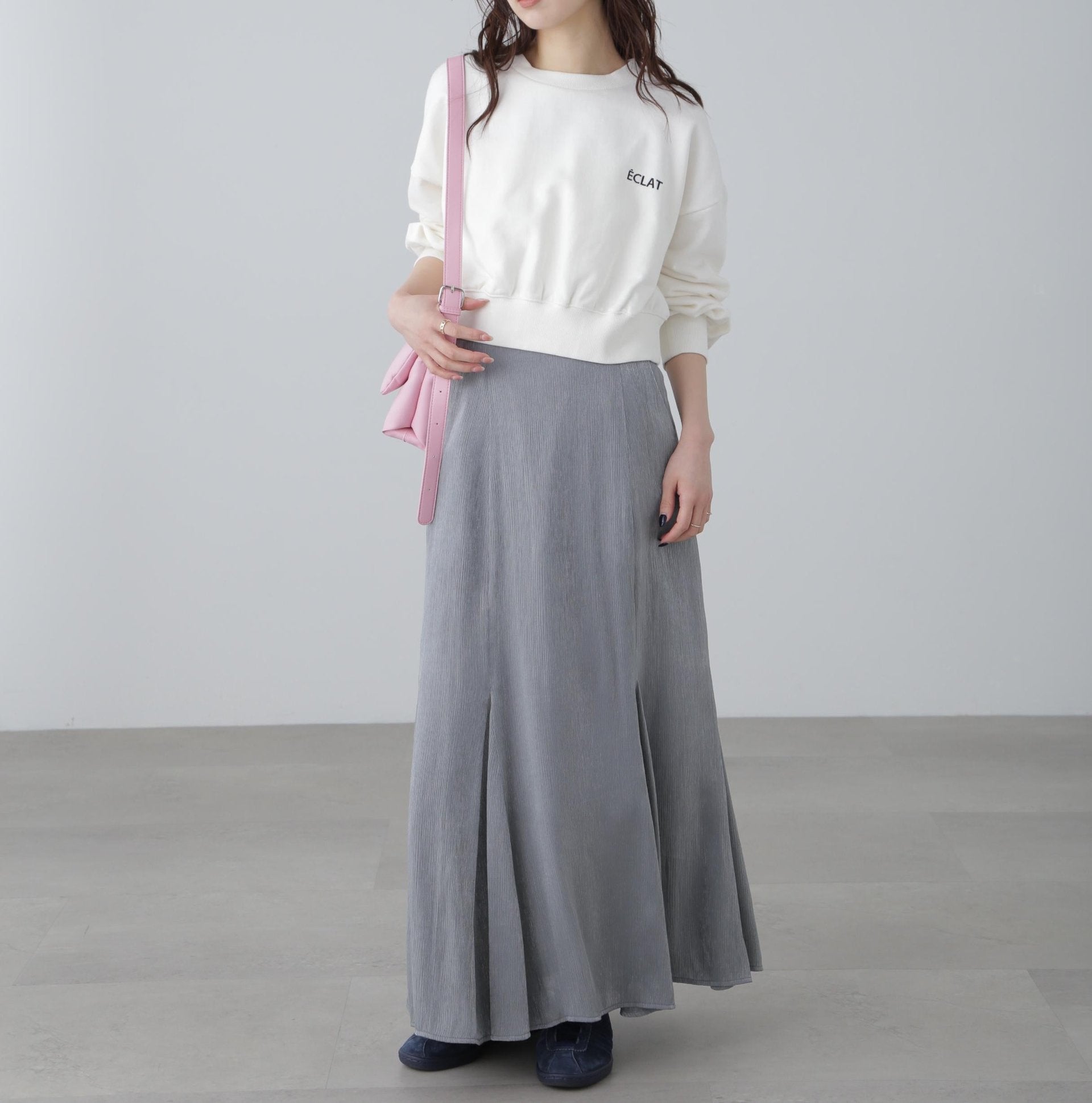 シャイニーフレアマーメイドスカート グレー