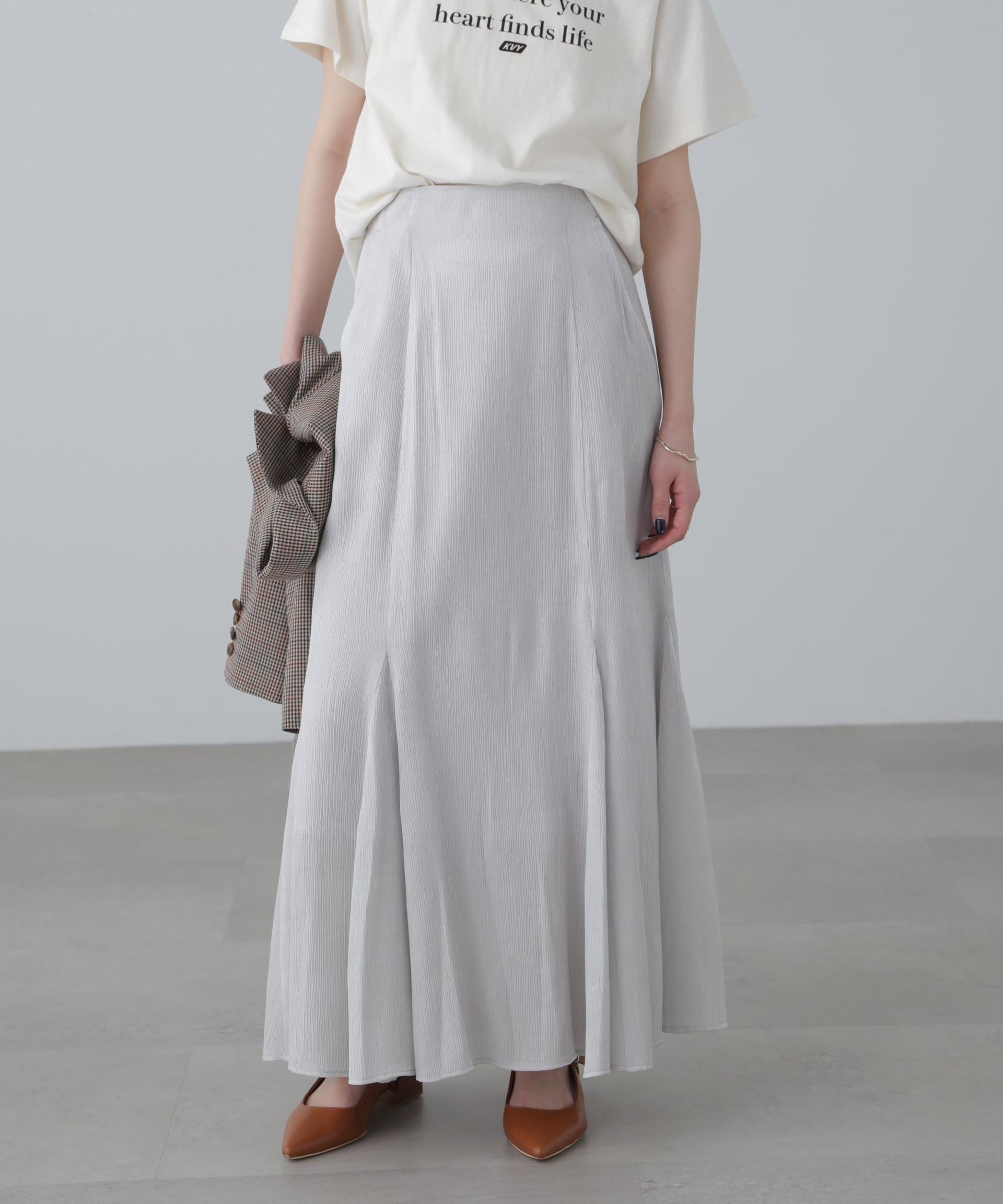 シャイニーフレアマーメイドスカート ホワイト