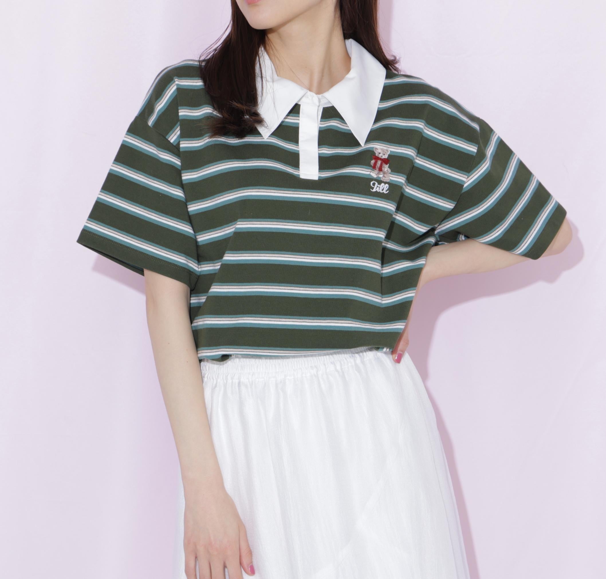 ＜BEARシリーズ＞ラガートップス グリーン1