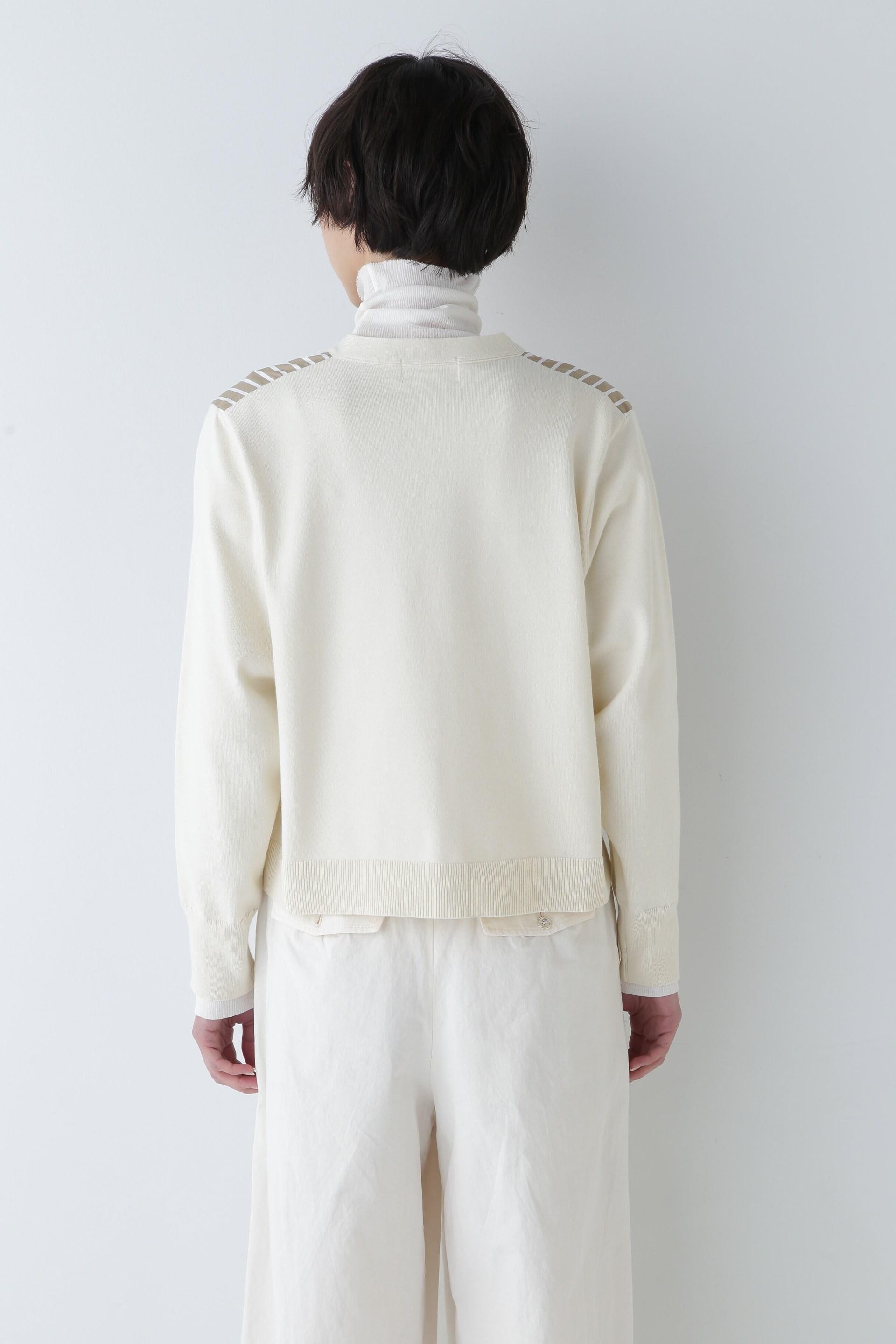 ◆布帛コンビニットカーディガン エクリュ1