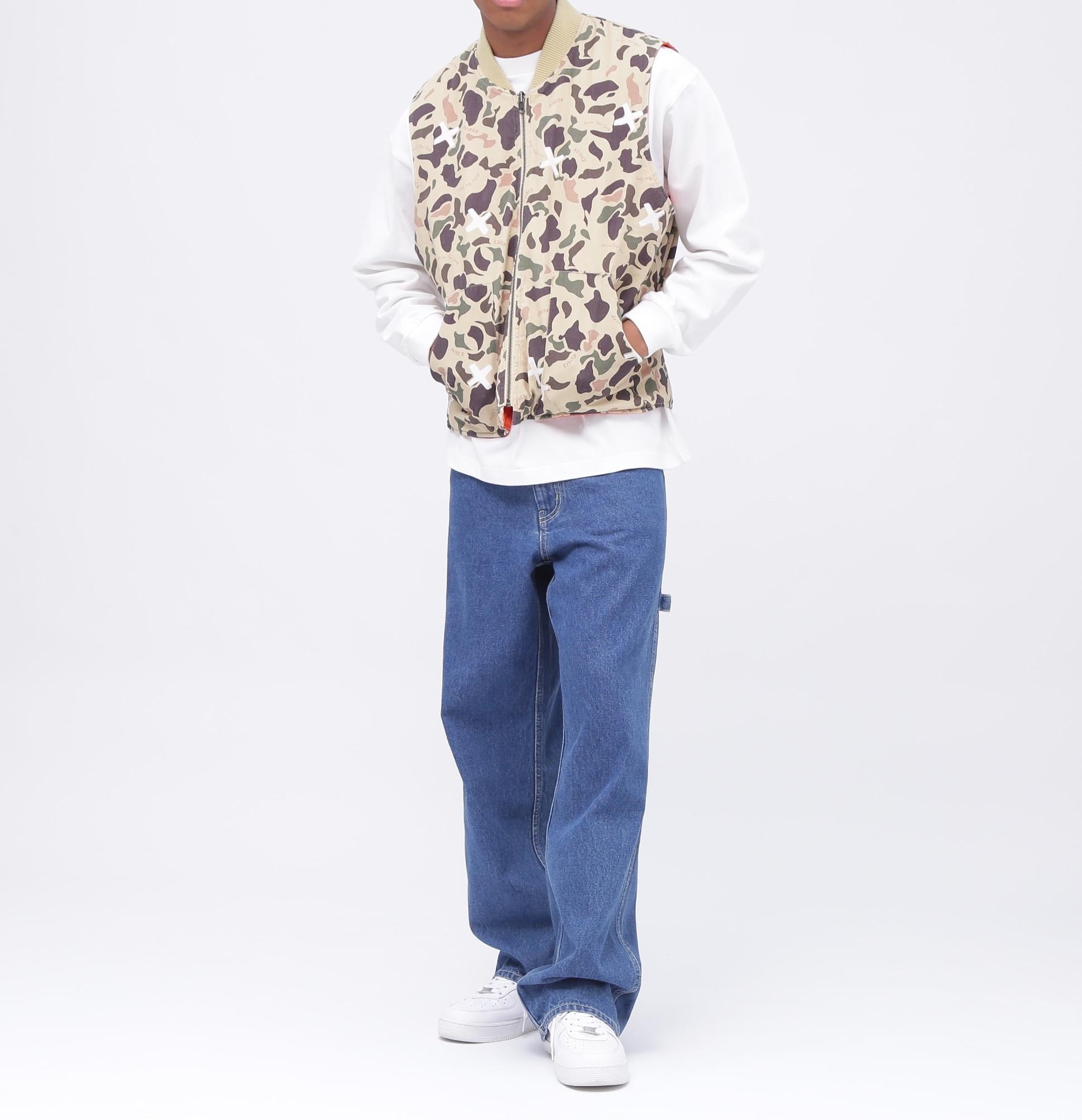 >EVE>SIRLE DUCK CAMO VEST / リバーシブル ダックカモ ベスト / AVI>EX / アヴィレックス オレンジ