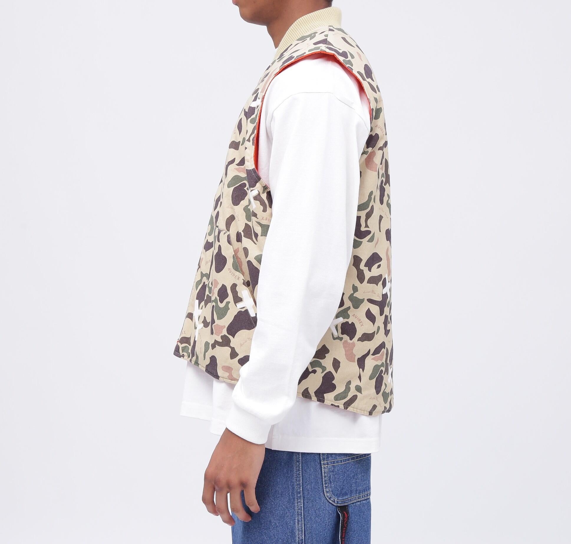 >EVE>SIRLE DUCK CAMO VEST / リバーシブル ダックカモ ベスト / AVI>EX / アヴィレックス オレンジ