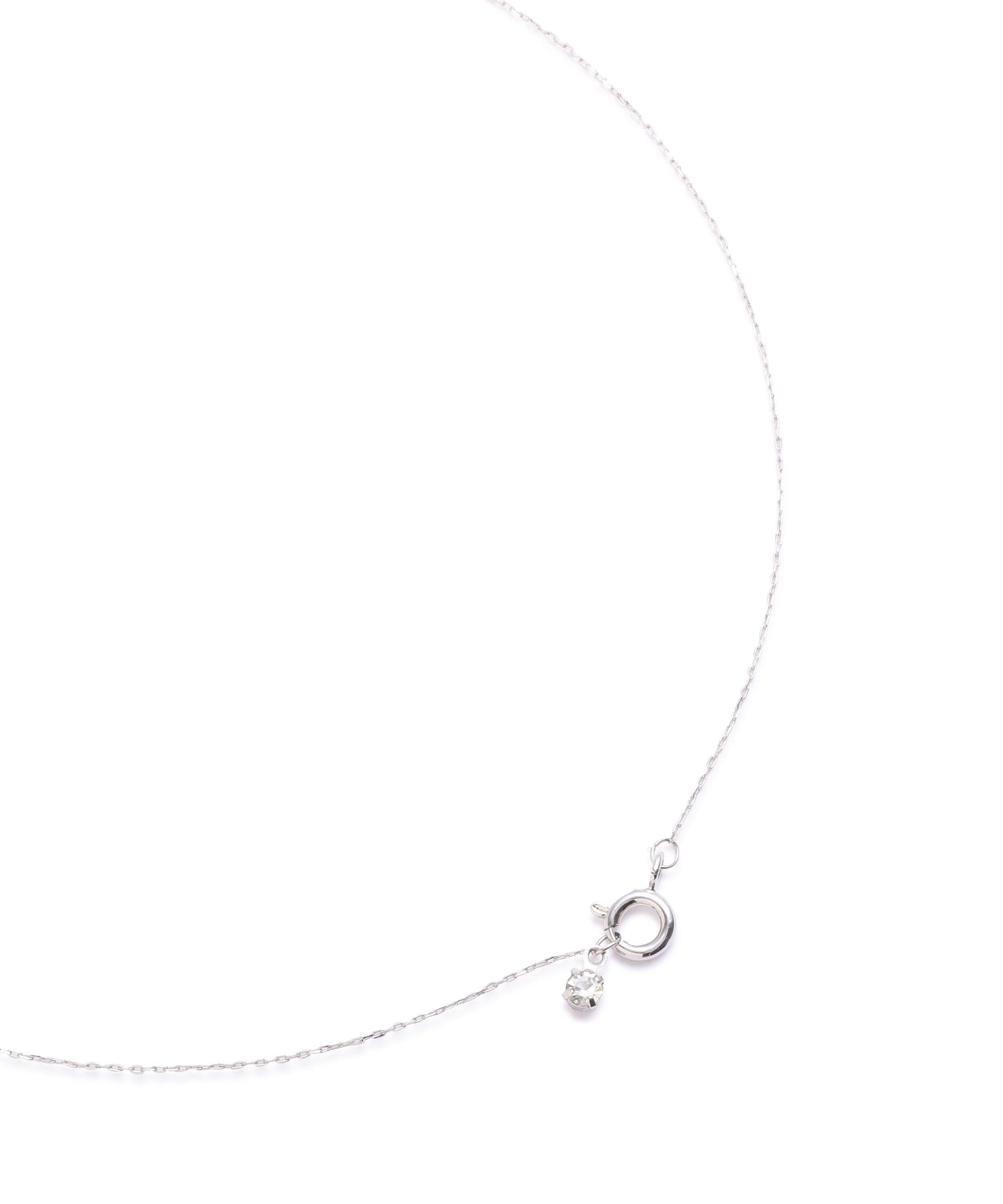 Cubic パヴェリボンネックレス ピンク