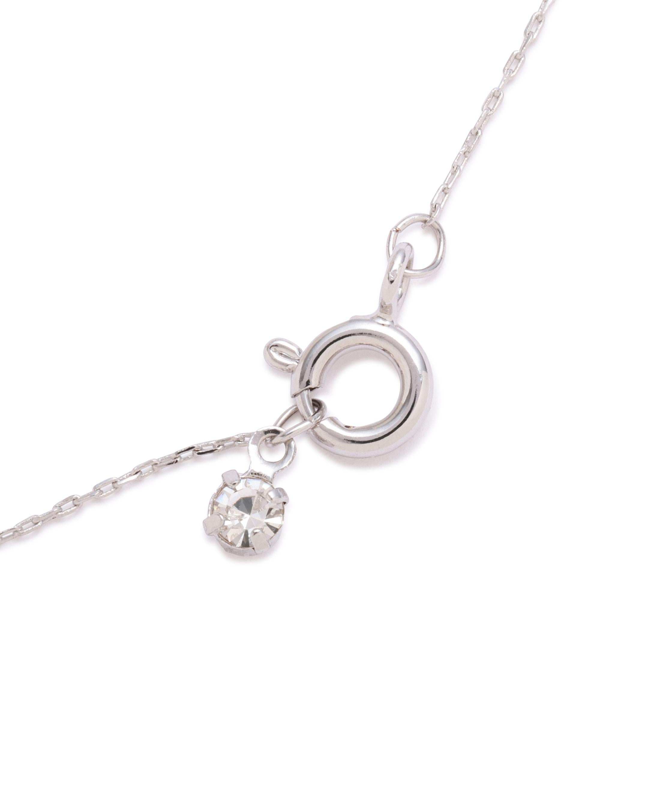 Cubic パヴェリボンネックレス ピンク