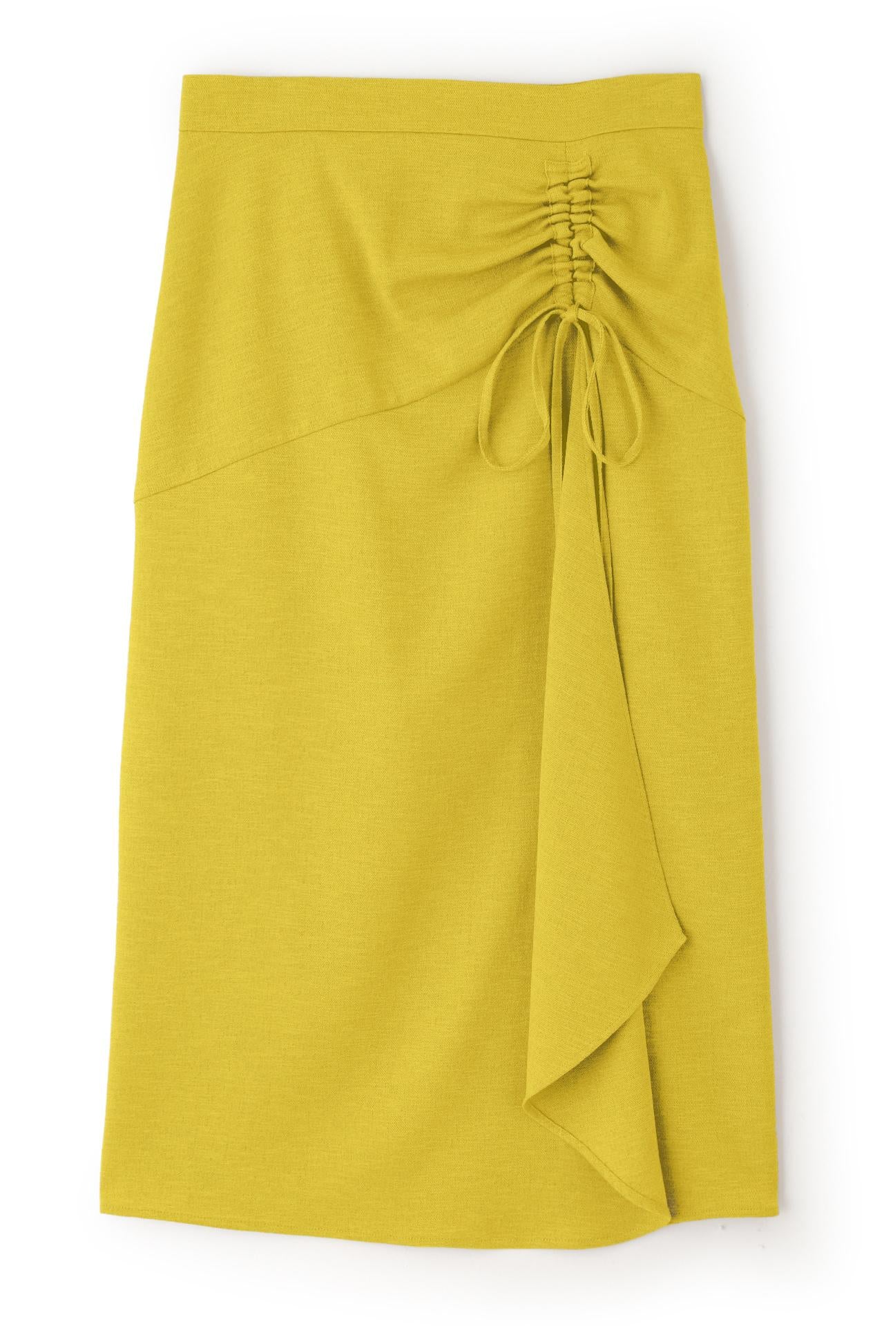 ◆スラブツイルセットアップスカート イエロー