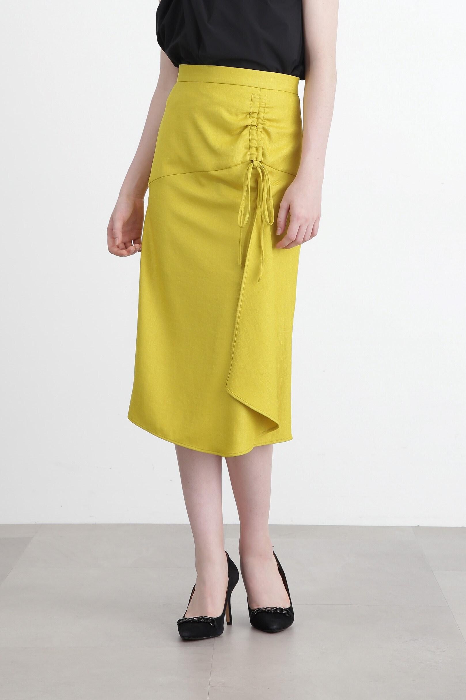 ◆スラブツイルセットアップスカート イエロー