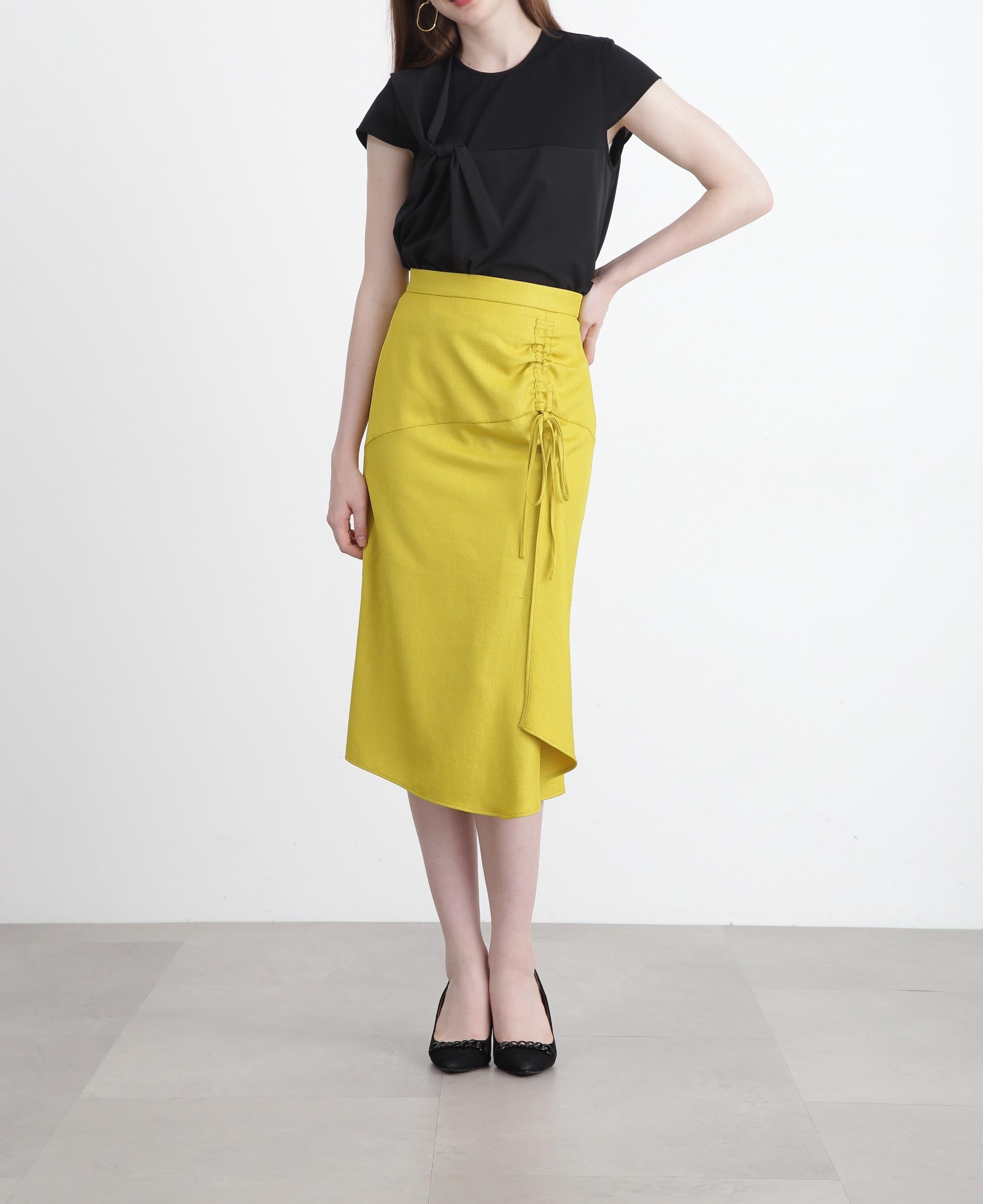 ◆スラブツイルセットアップスカート イエロー
