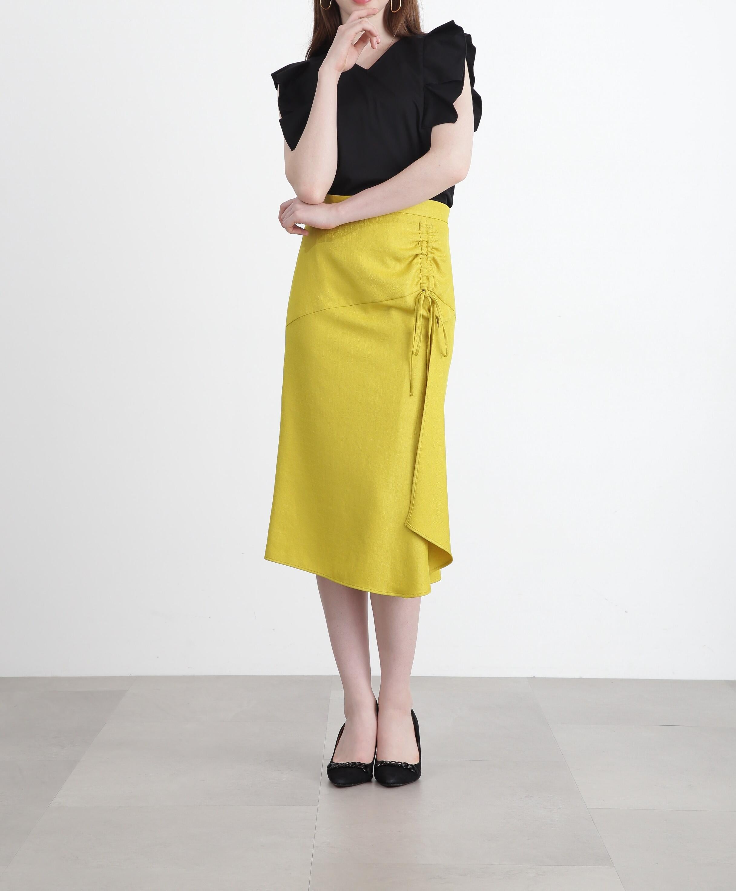 ◆スラブツイルセットアップスカート イエロー
