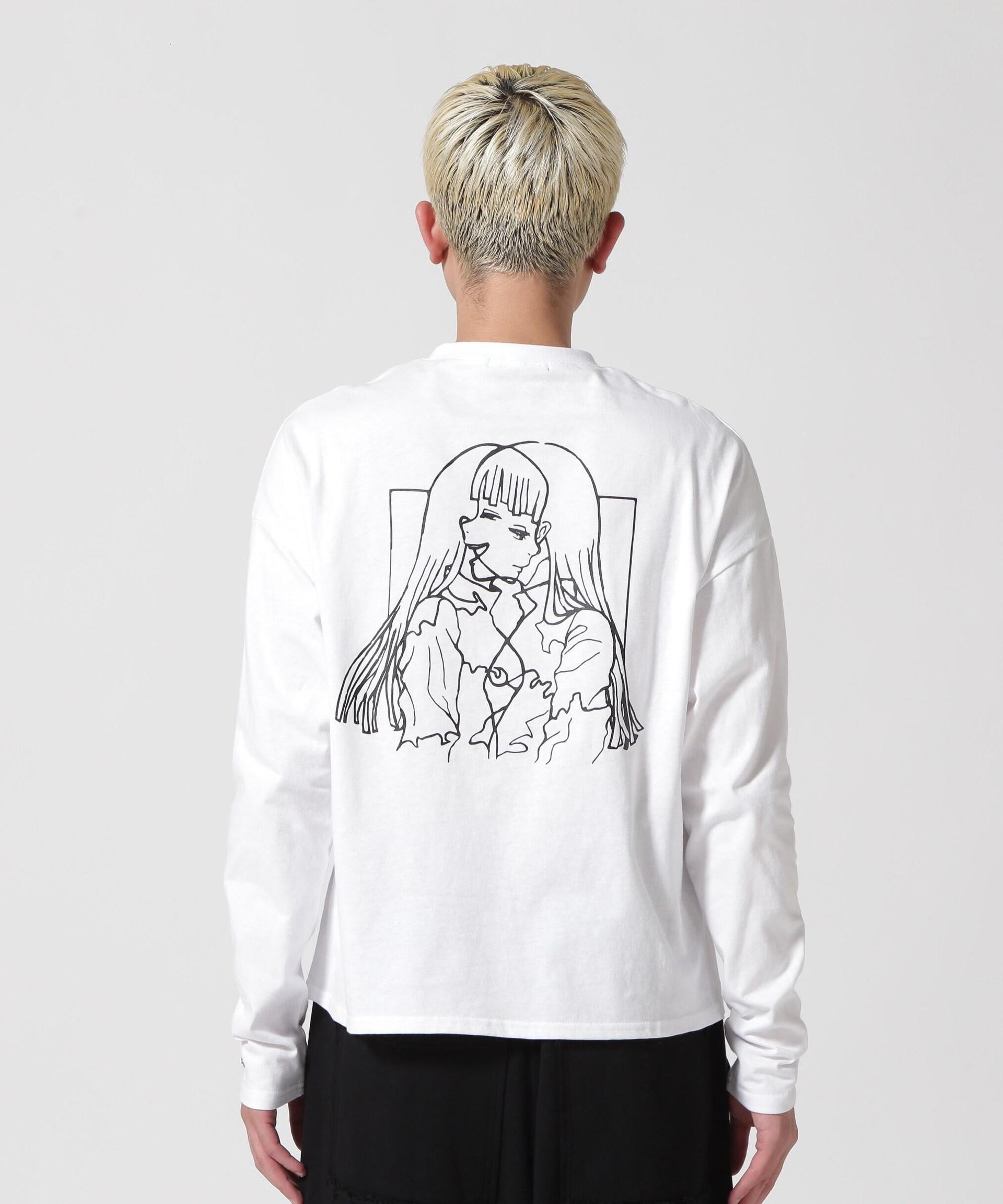 gious×LHP/ギボス×エルエイチピー/Twins gil long Tshit/コラボロングスリーブTシャツ ホワイト