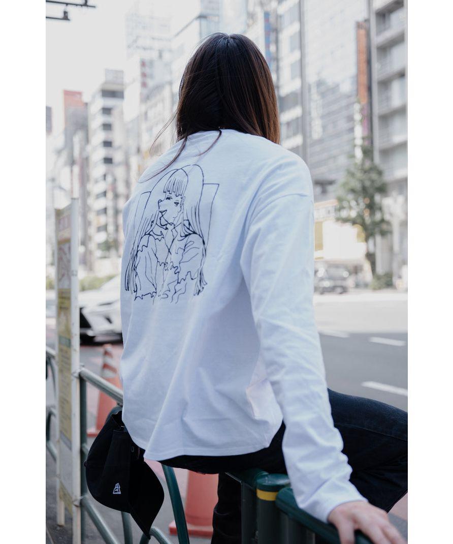 gious×LHP/ギボス×エルエイチピー/Twins gil long Tshit/コラボロングスリーブTシャツ ホワイト