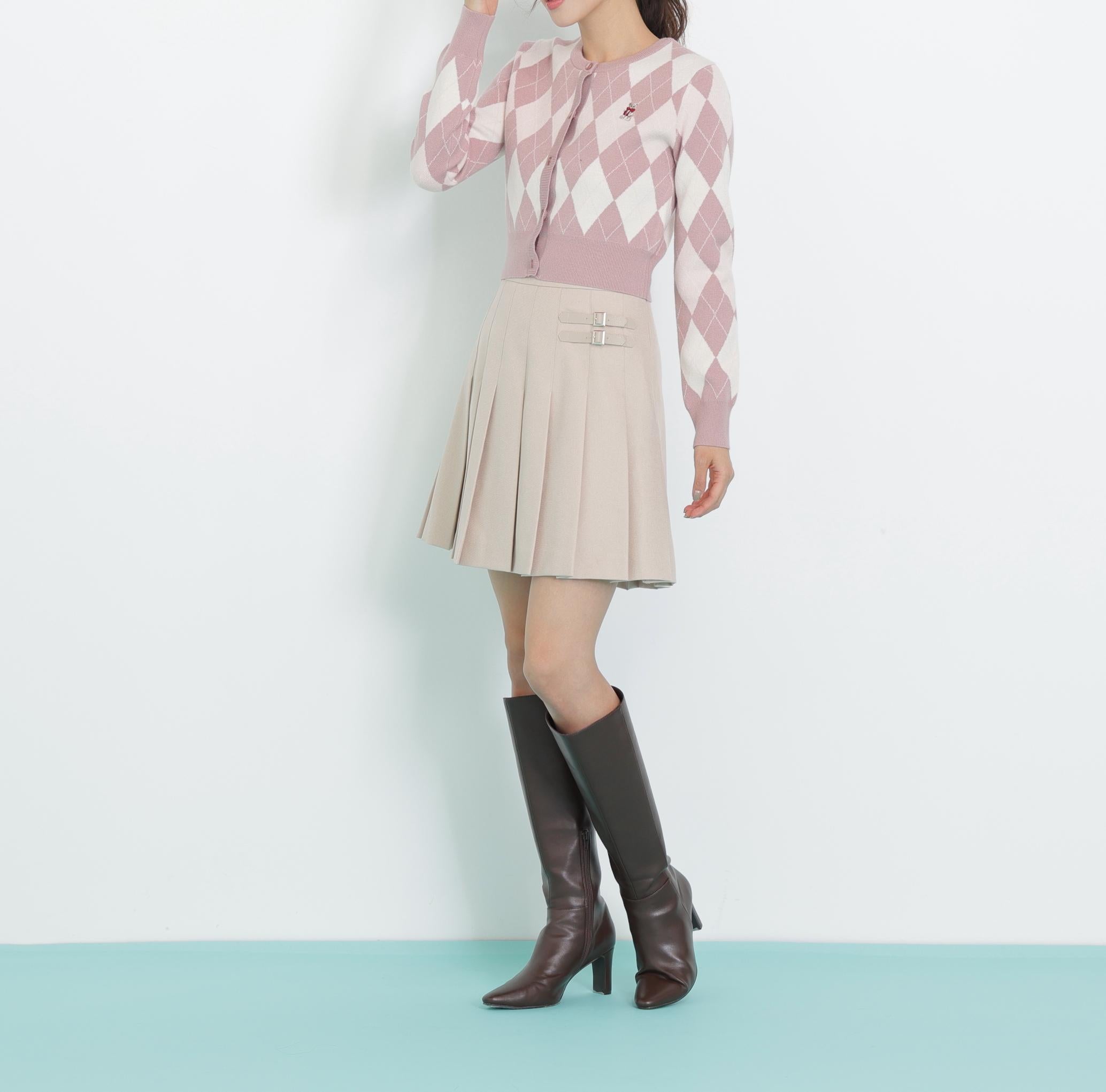 ＜ＢＥＡＲシリーズ＞アーガイルカーディガン ピンク