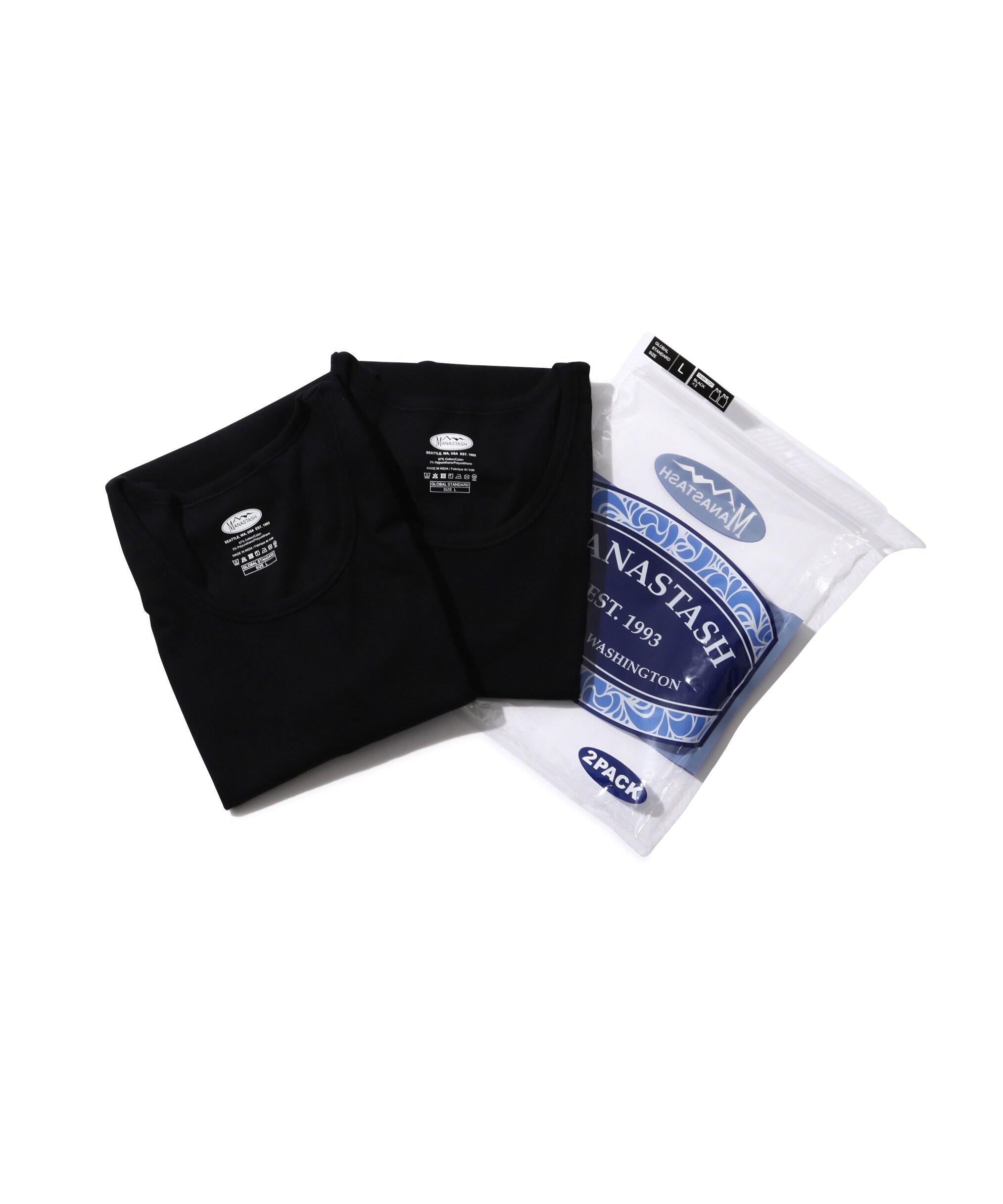 MANASTASH/マナスタッシュ/>IR TANK TOPS<2P ブラック