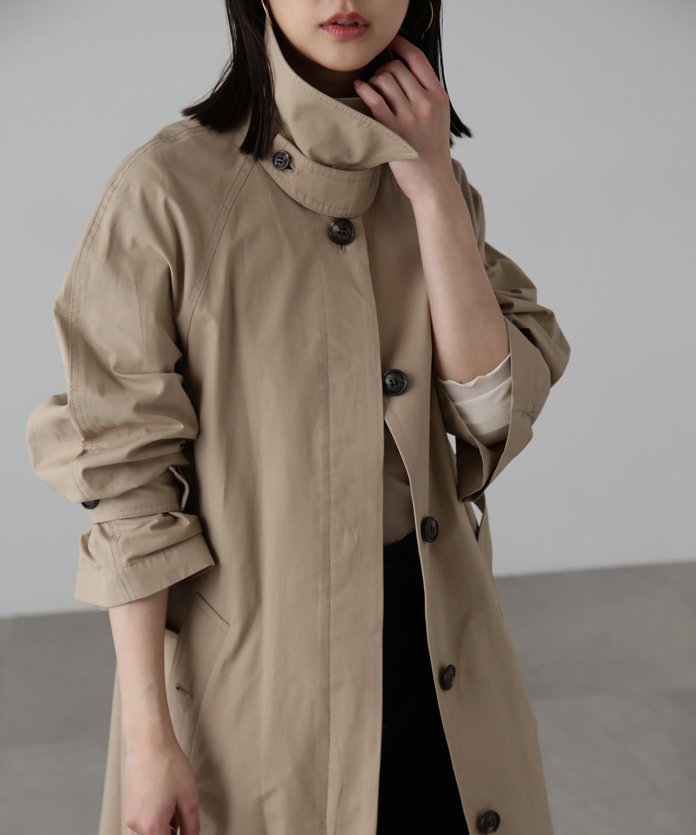 ２ｗａｙスタンドカラーコート ベージュ1