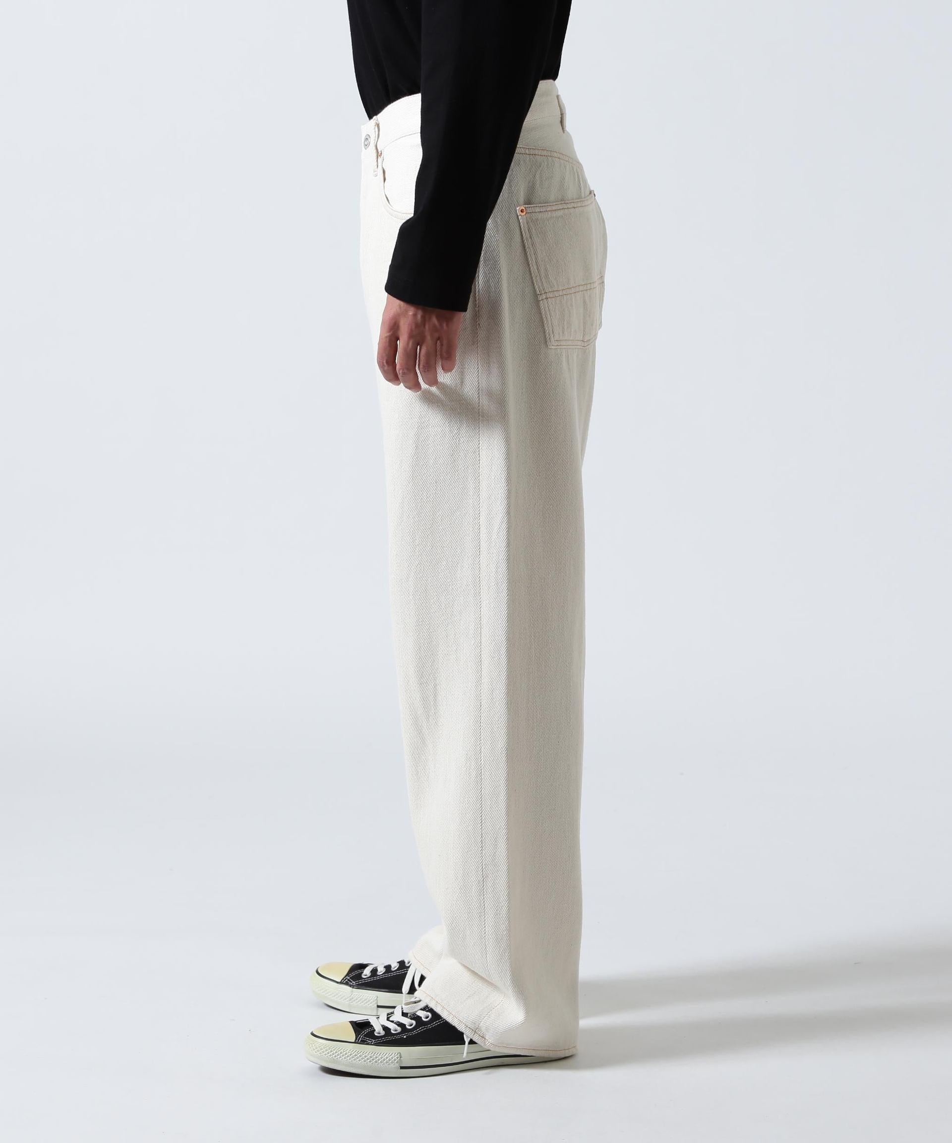 FOUNDOUR/ファウンダ/DENIM WORK PANTS ホワイト