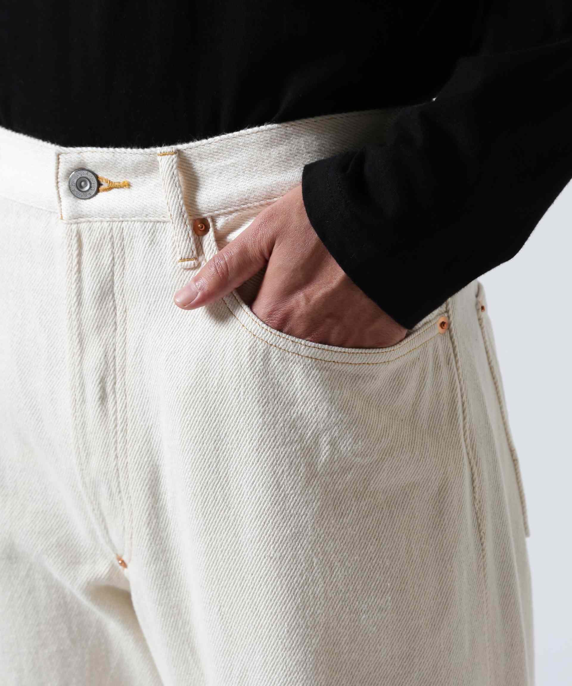 FOUNDOUR/ファウンダ/DENIM WORK PANTS ホワイト