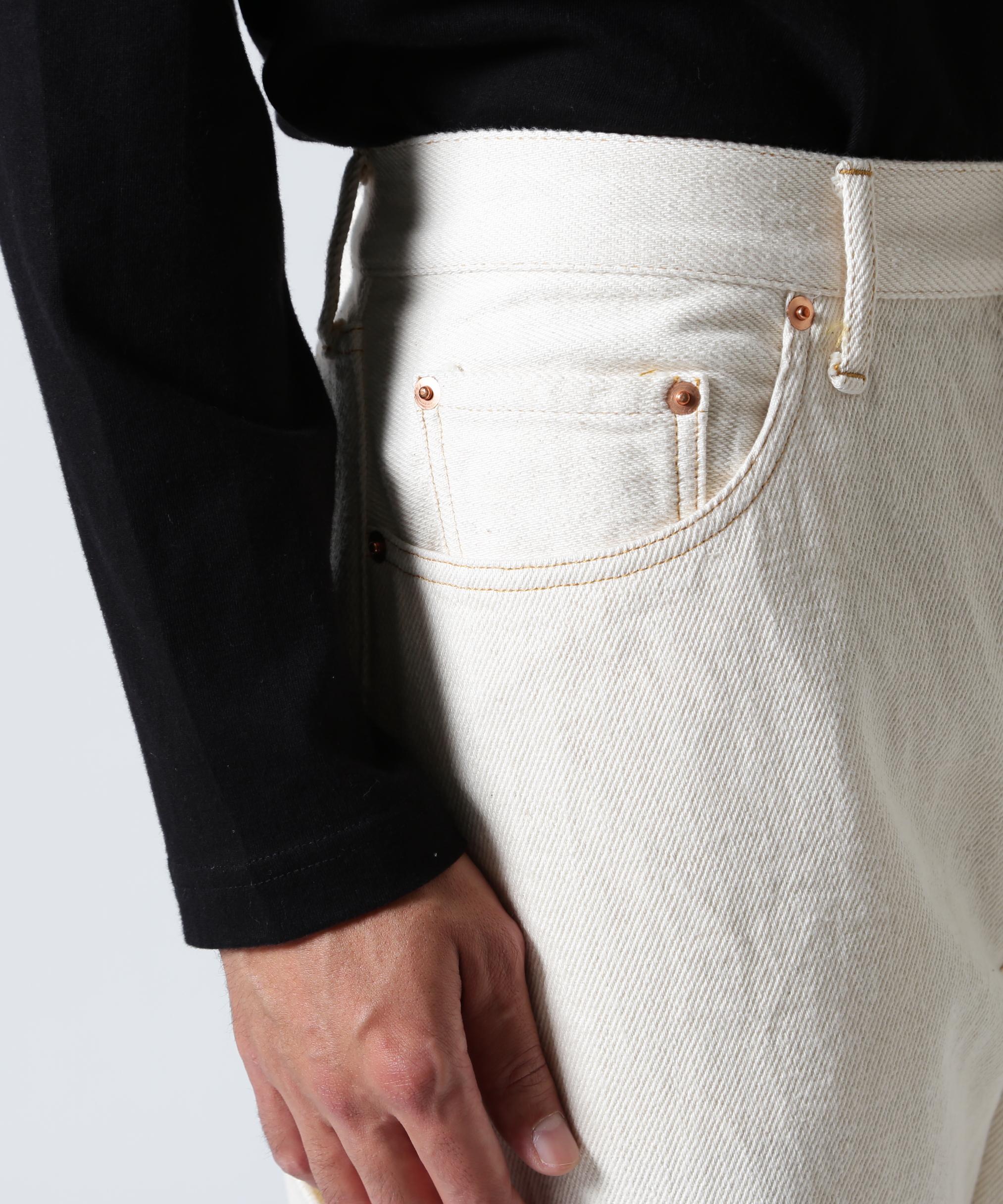 FOUNDOUR/ファウンダ/DENIM WORK PANTS ホワイト