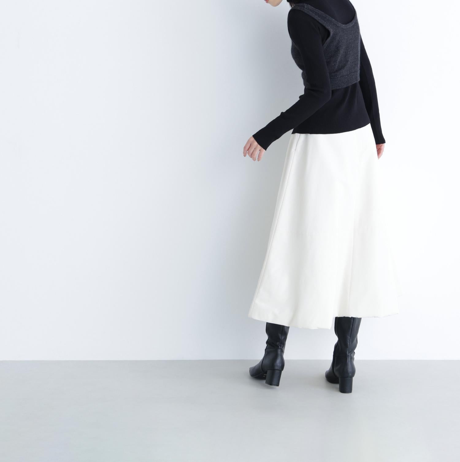 ビスチェレイヤードニット ブラック×チャコール2