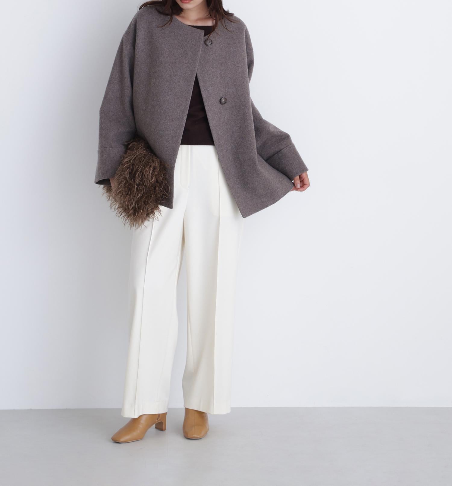 楽してごめん！はくだけきちんと見えパンツ オフホワイト1