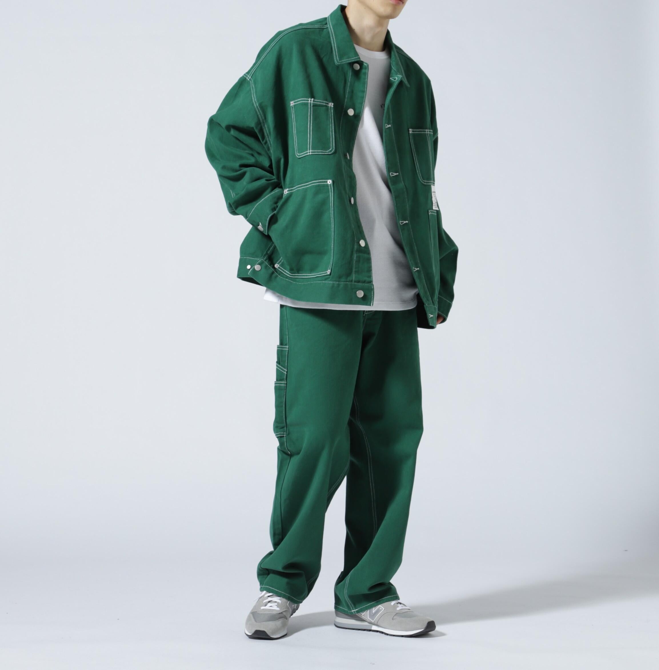 COTTON TWILL PAINTE> PANTS / コットンツイル ペインターパンツ  グリーン