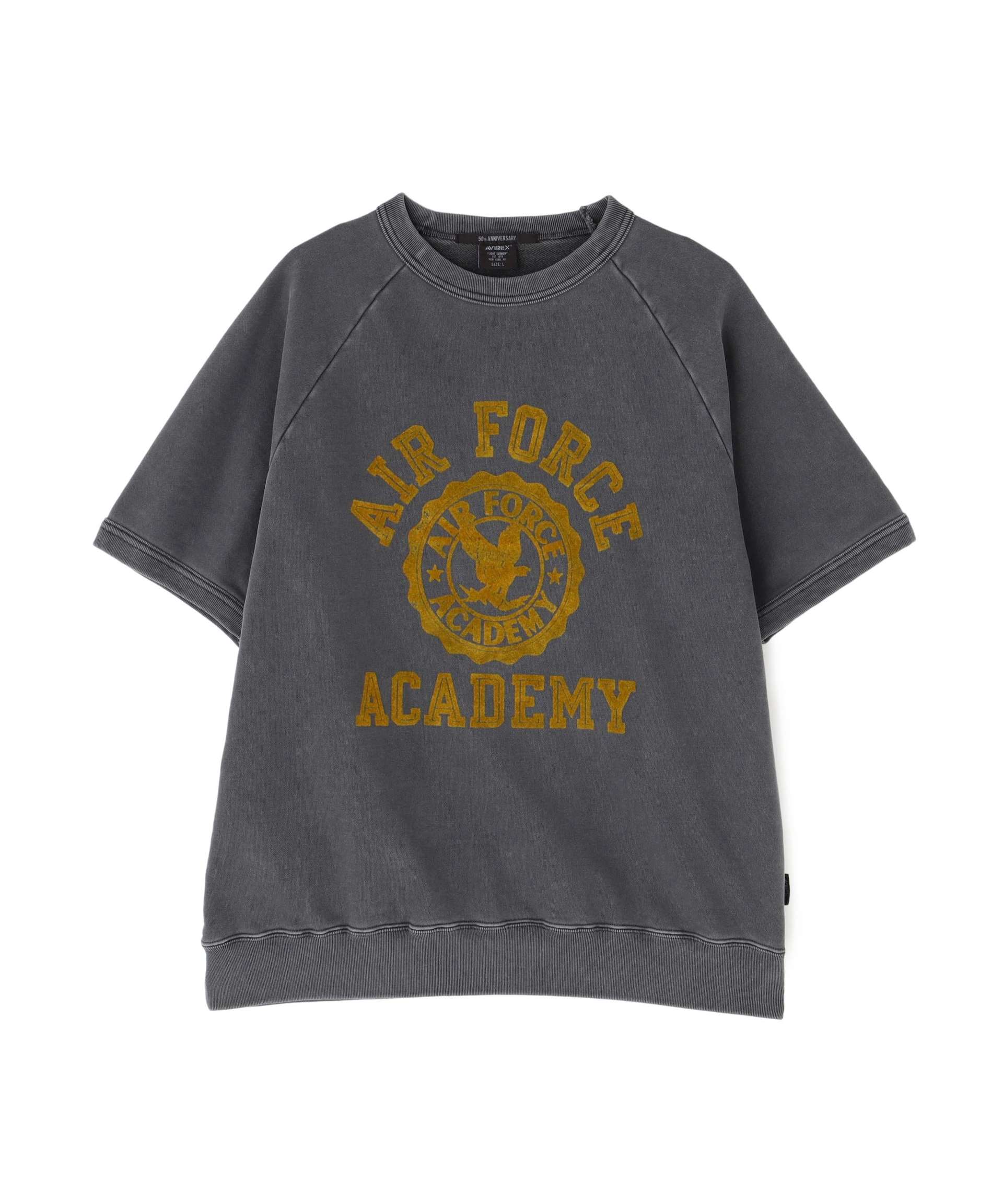 SWEAT T-SHI>T "USAFA" / スウェット 半袖Tシャツ / AVI>EX / アヴィレックス チャコール