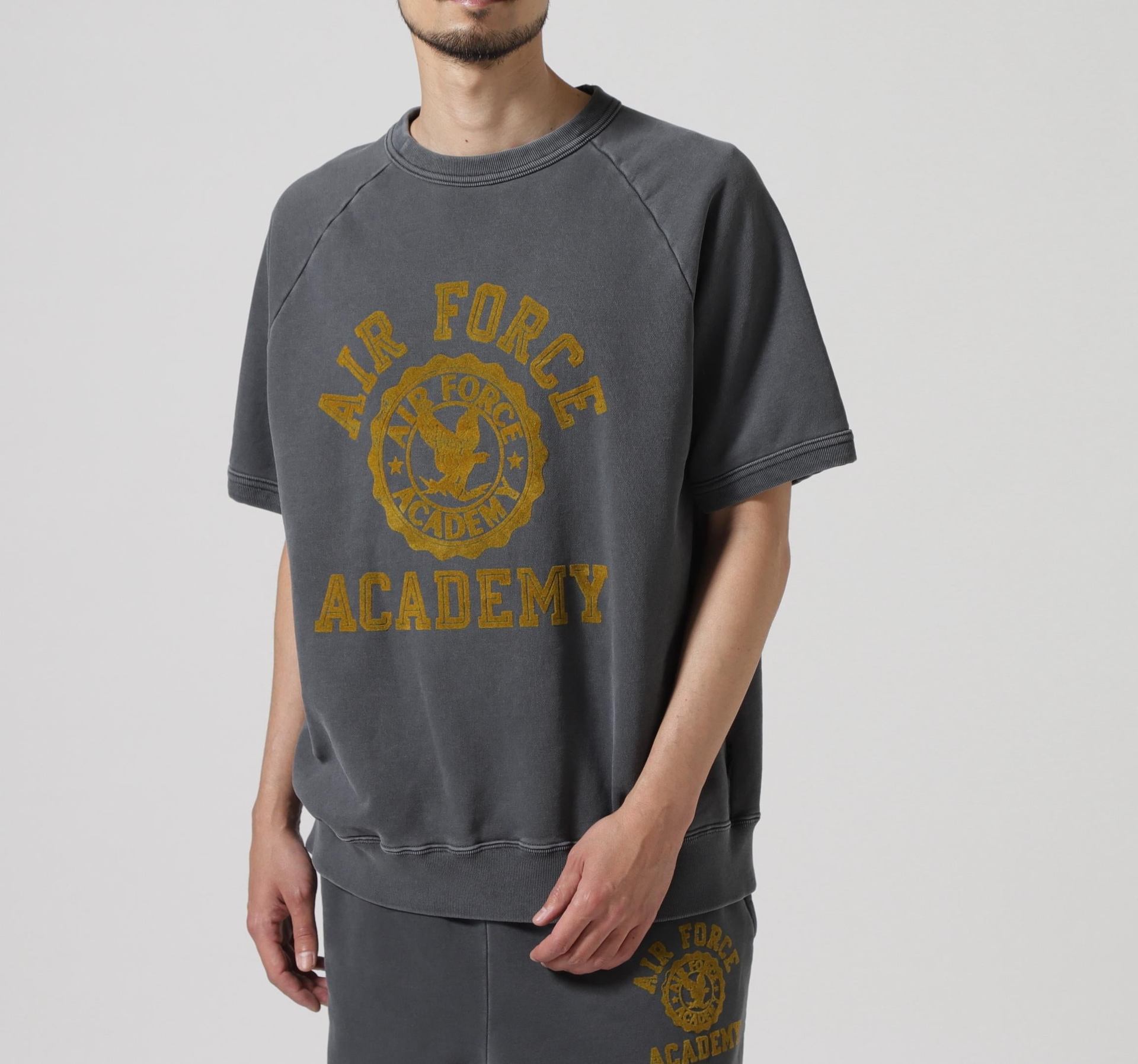 SWEAT T-SHI>T "USAFA" / スウェット 半袖Tシャツ / AVI>EX / アヴィレックス チャコール