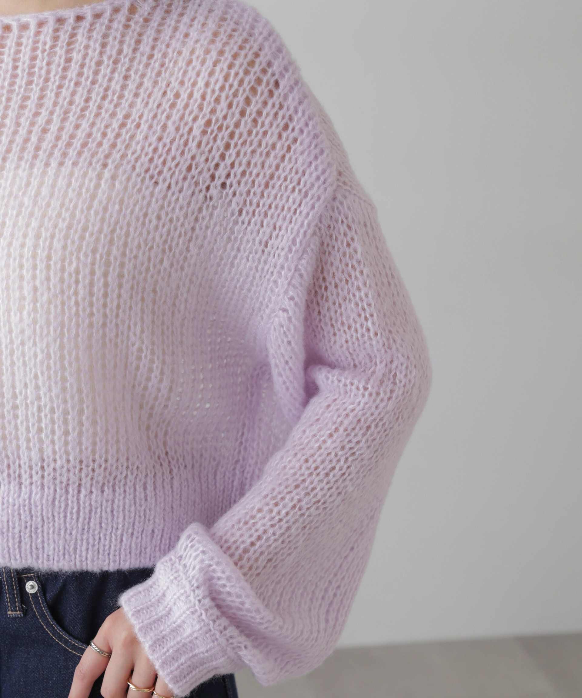 シアーモヘヤライクニット パープル