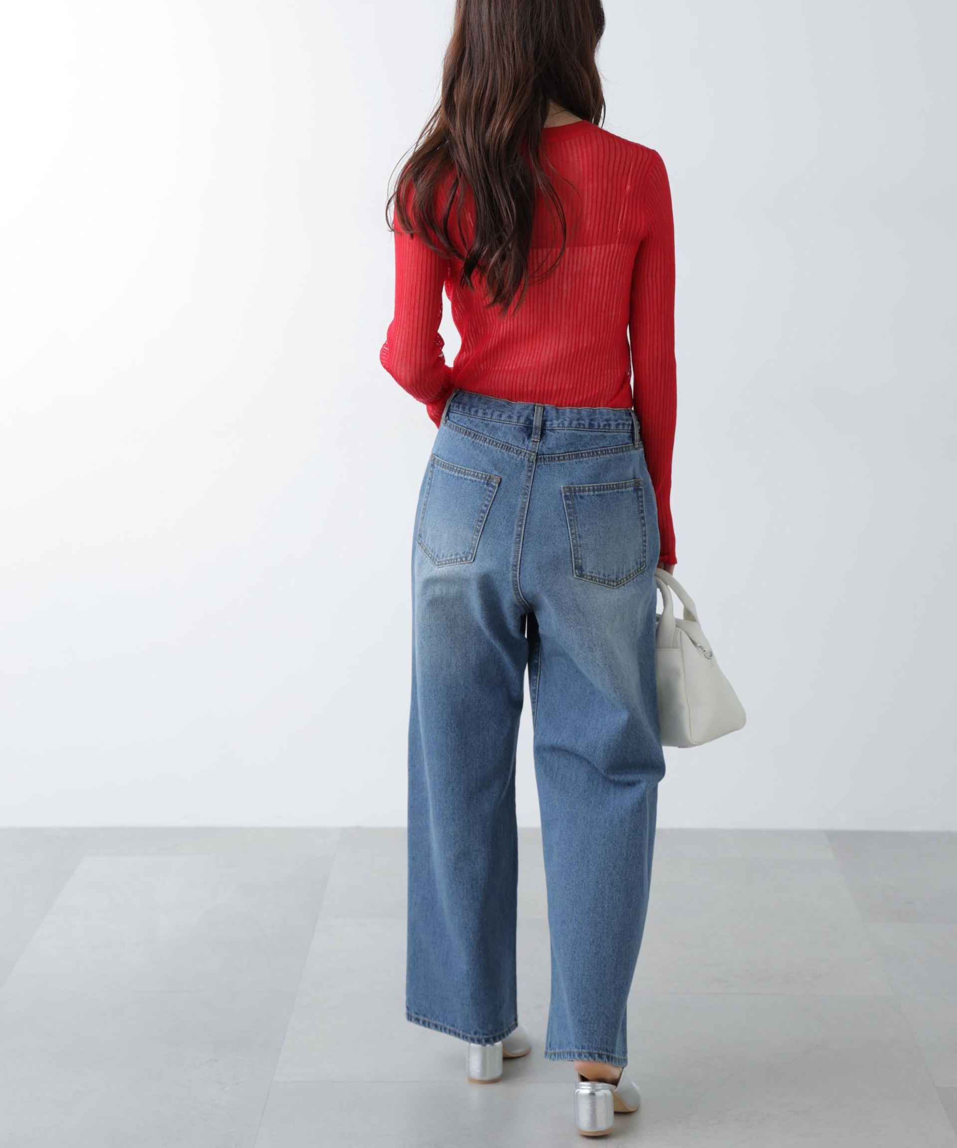 ［MFM］シアーリブニット 赤