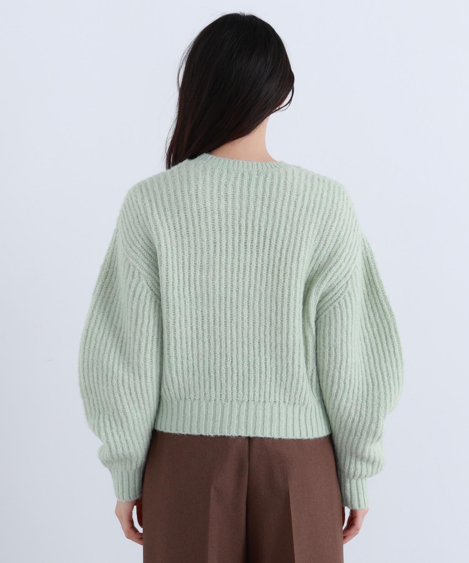 クロップドアゼフォルムニット アイスグリーン