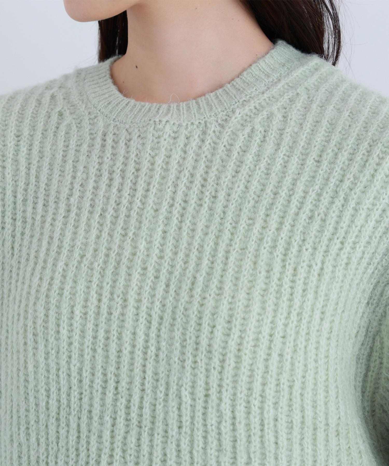 クロップドアゼフォルムニット アイスグリーン