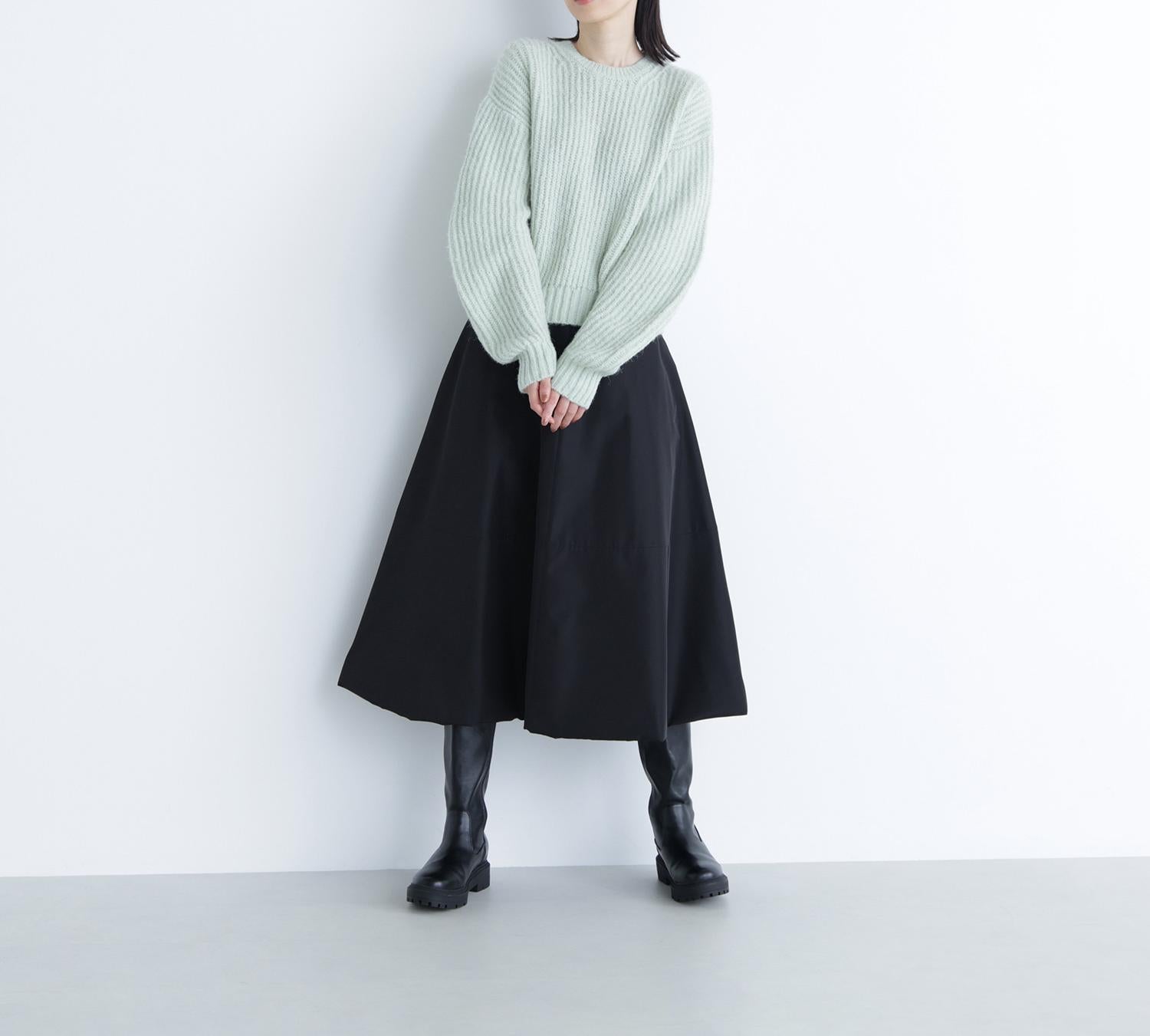 クロップドアゼフォルムニット アイスグリーン