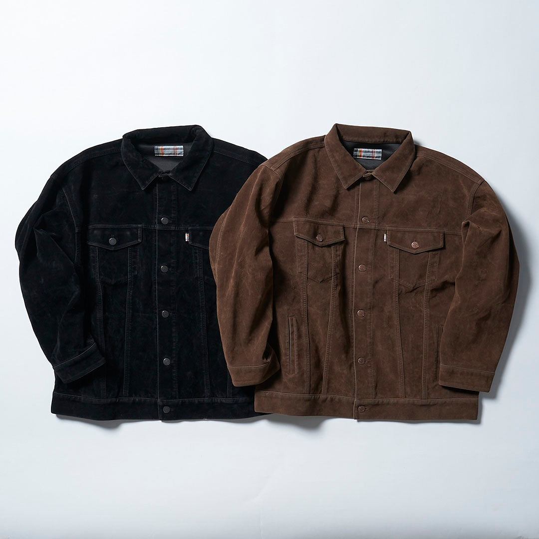 Suede Leather Trucker JKT