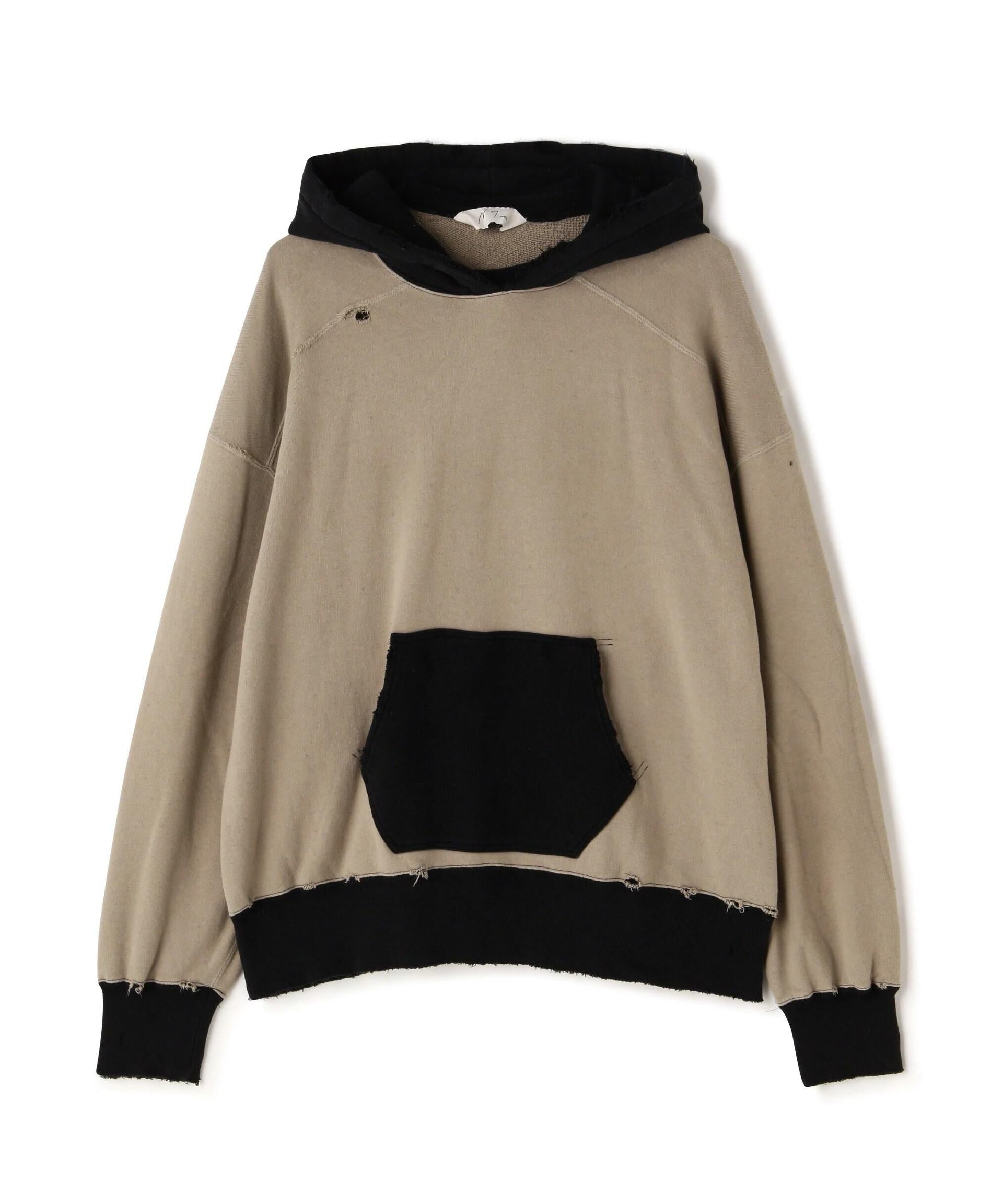 ANCELLM/アンセルム/2TONE AGING HOODIE グレー