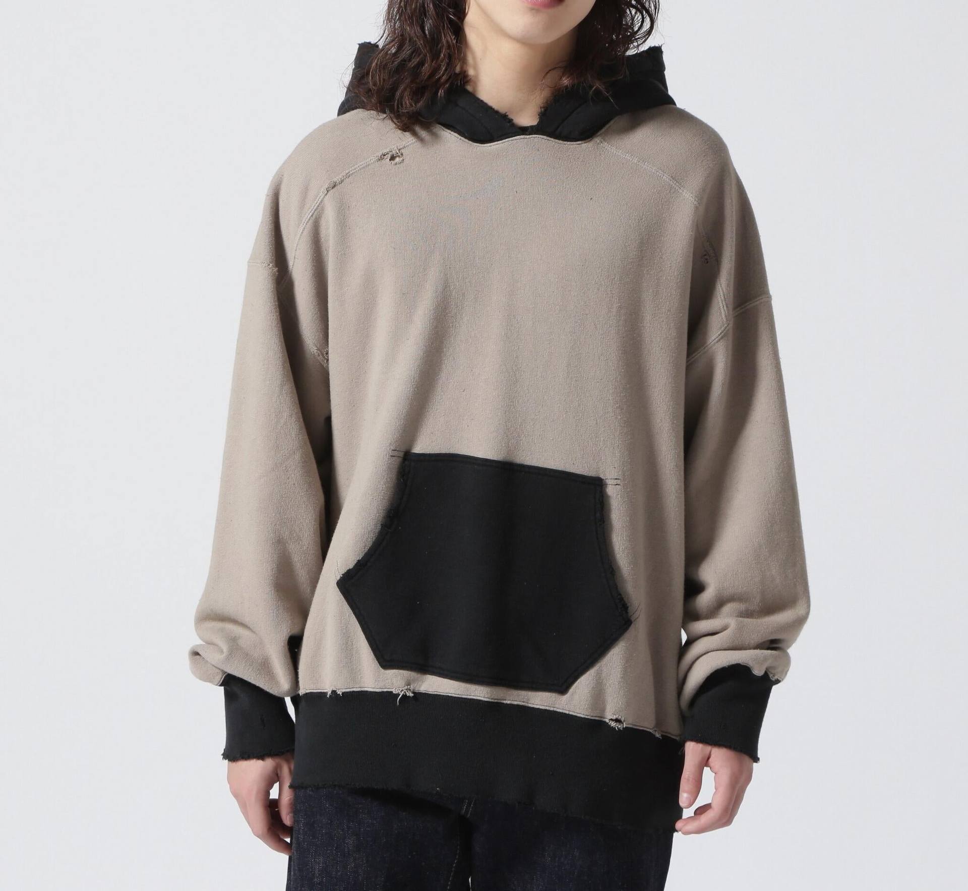 ANCELLM/アンセルム/2TONE AGING HOODIE グレー