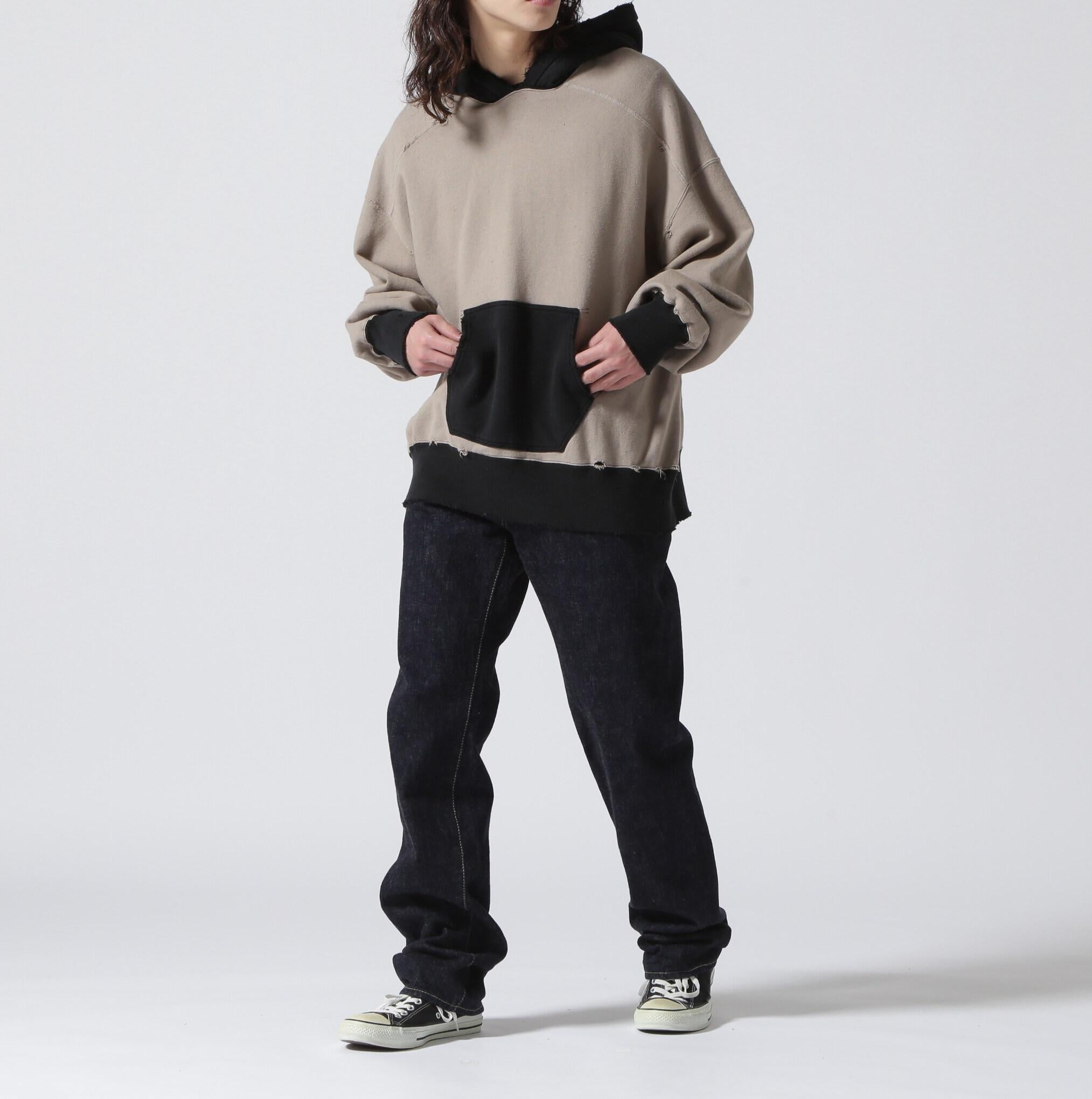 ANCELLM/アンセルム/2TONE AGING HOODIE グレー