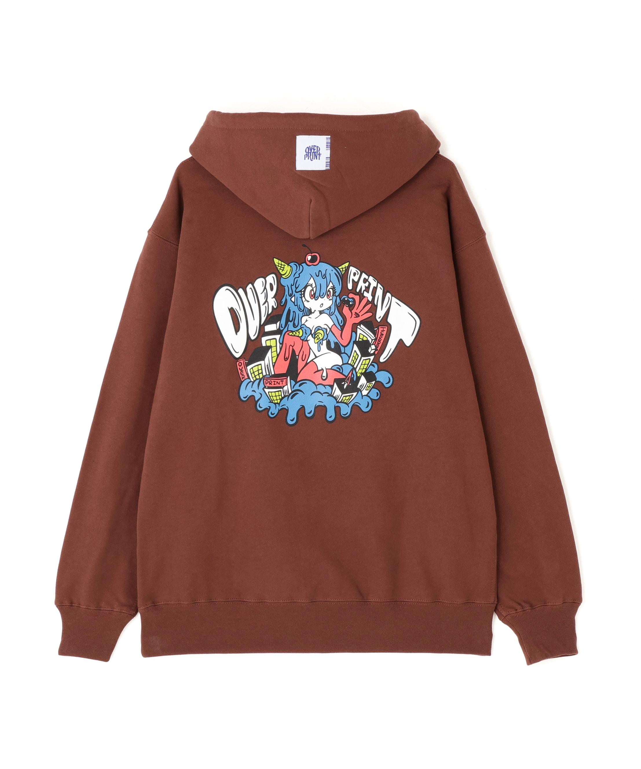 overprint/オーバープリント/TITAN HOODIE ブラウン