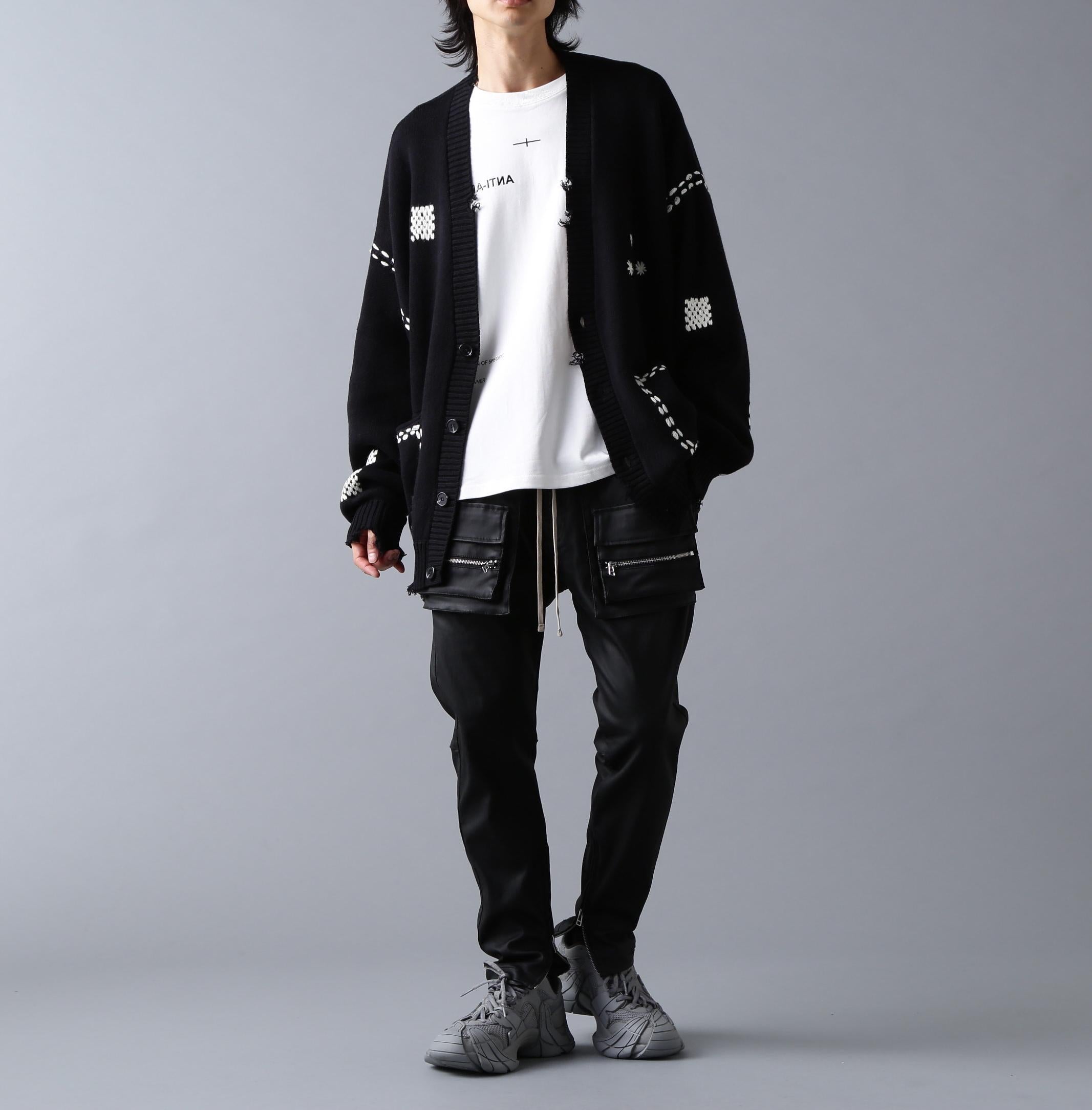 DankeSchon/ダンケシェーン/HAND STITCH KNIT CA>DIGAN ブラック
