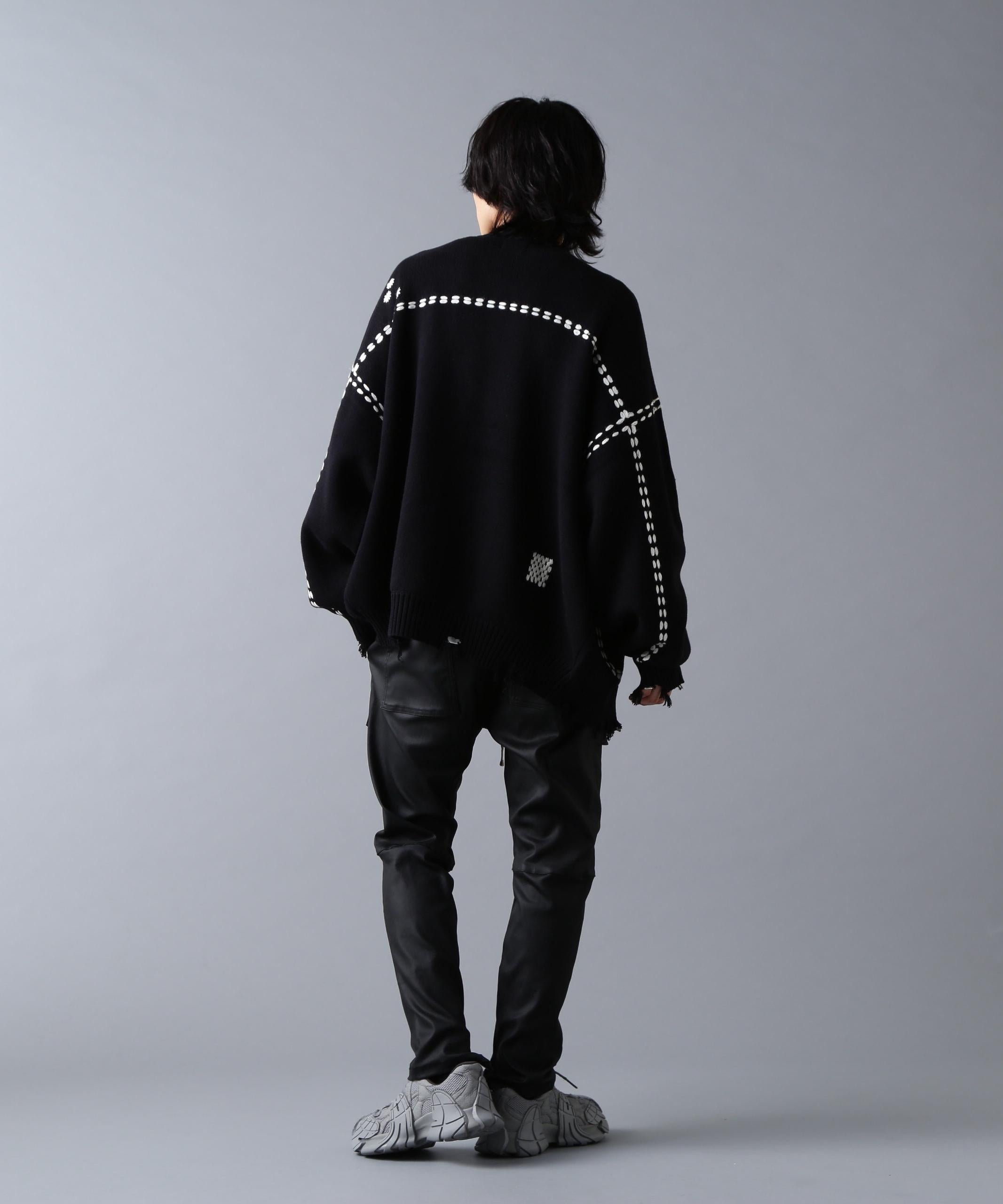 DankeSchon/ダンケシェーン/HAND STITCH KNIT CA>DIGAN ブラック