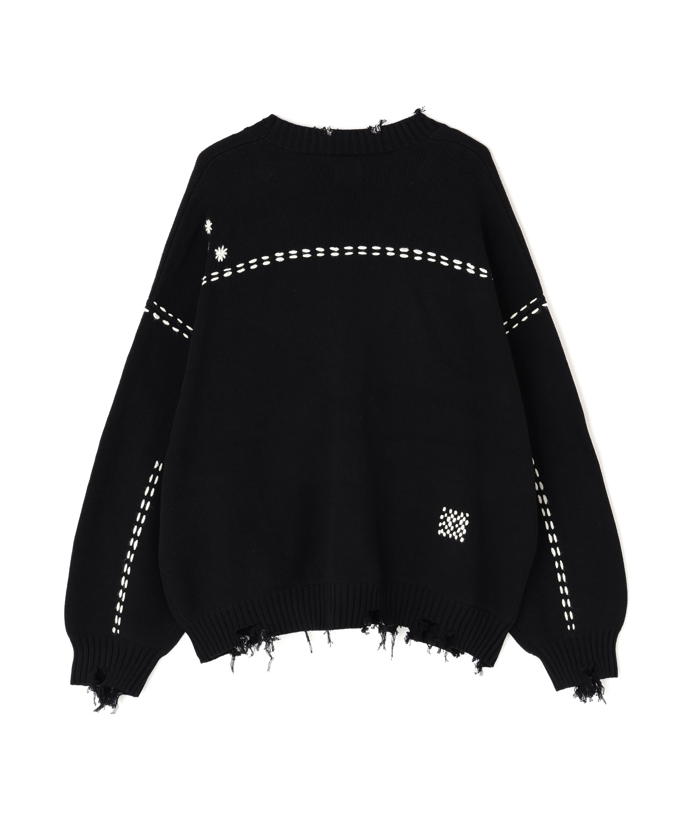 DankeSchon/ダンケシェーン/HAND STITCH KNIT CA>DIGAN ブラック
