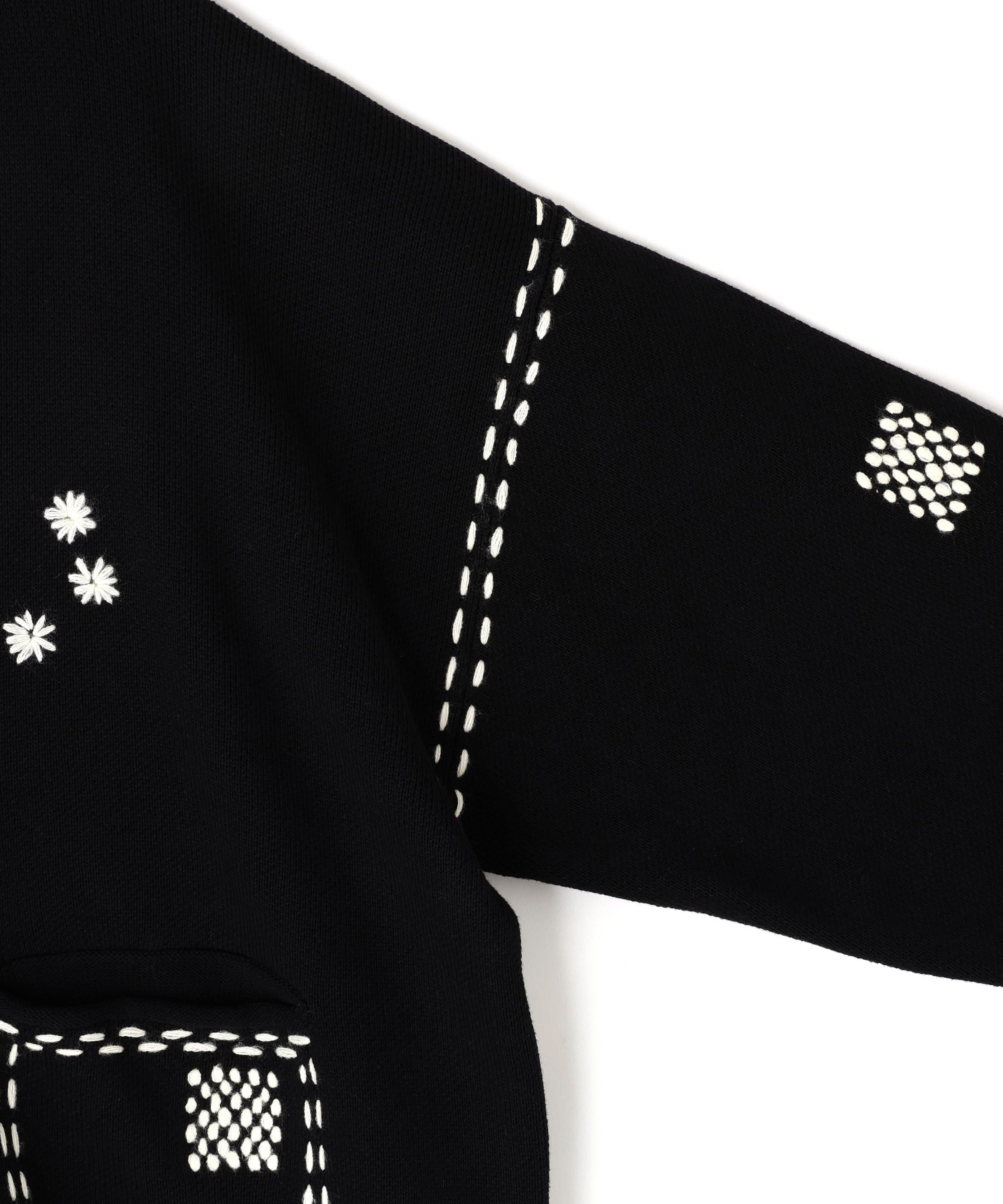 DankeSchon/ダンケシェーン/HAND STITCH KNIT CA>DIGAN ブラック