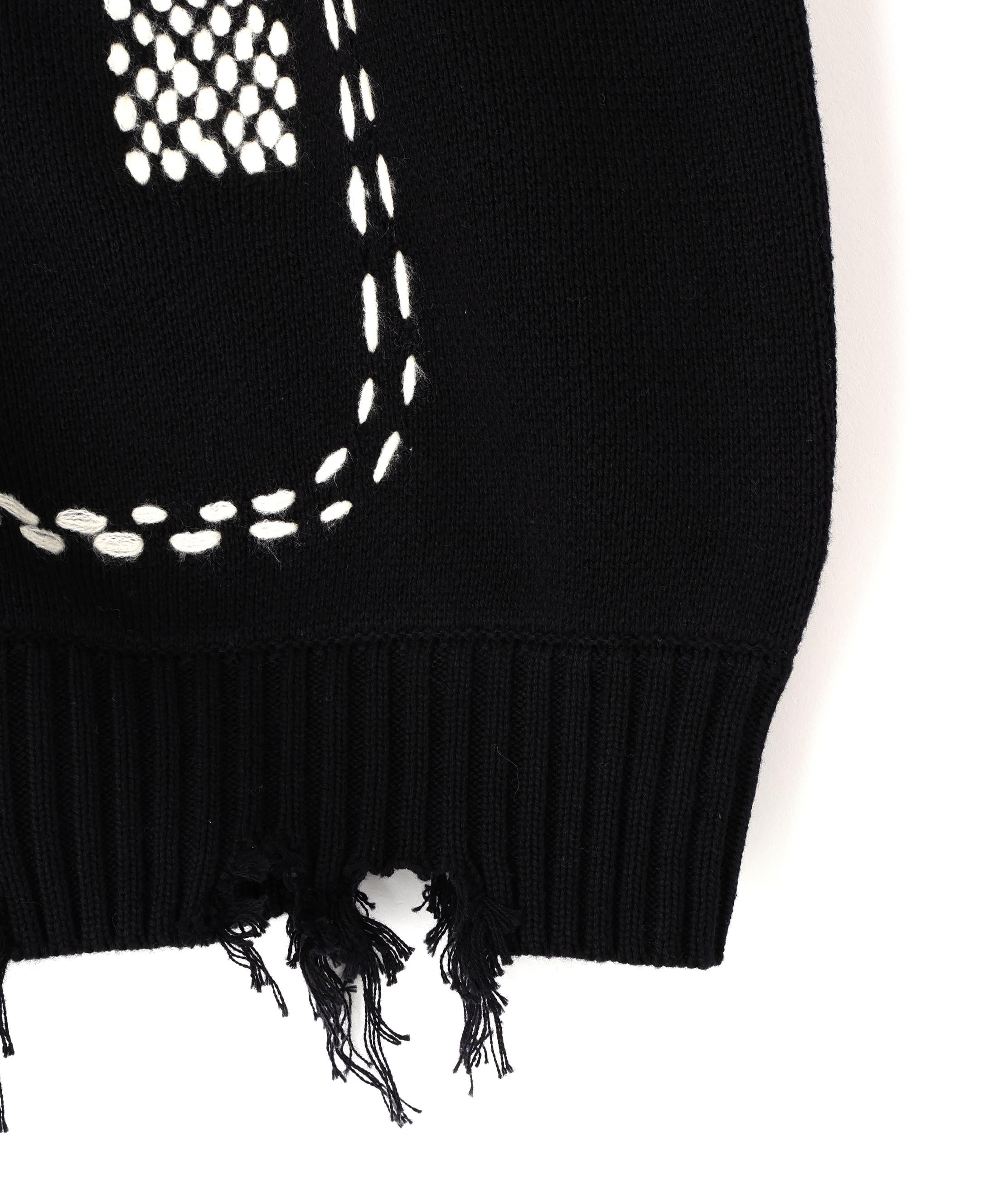DankeSchon/ダンケシェーン/HAND STITCH KNIT CA>DIGAN ブラック