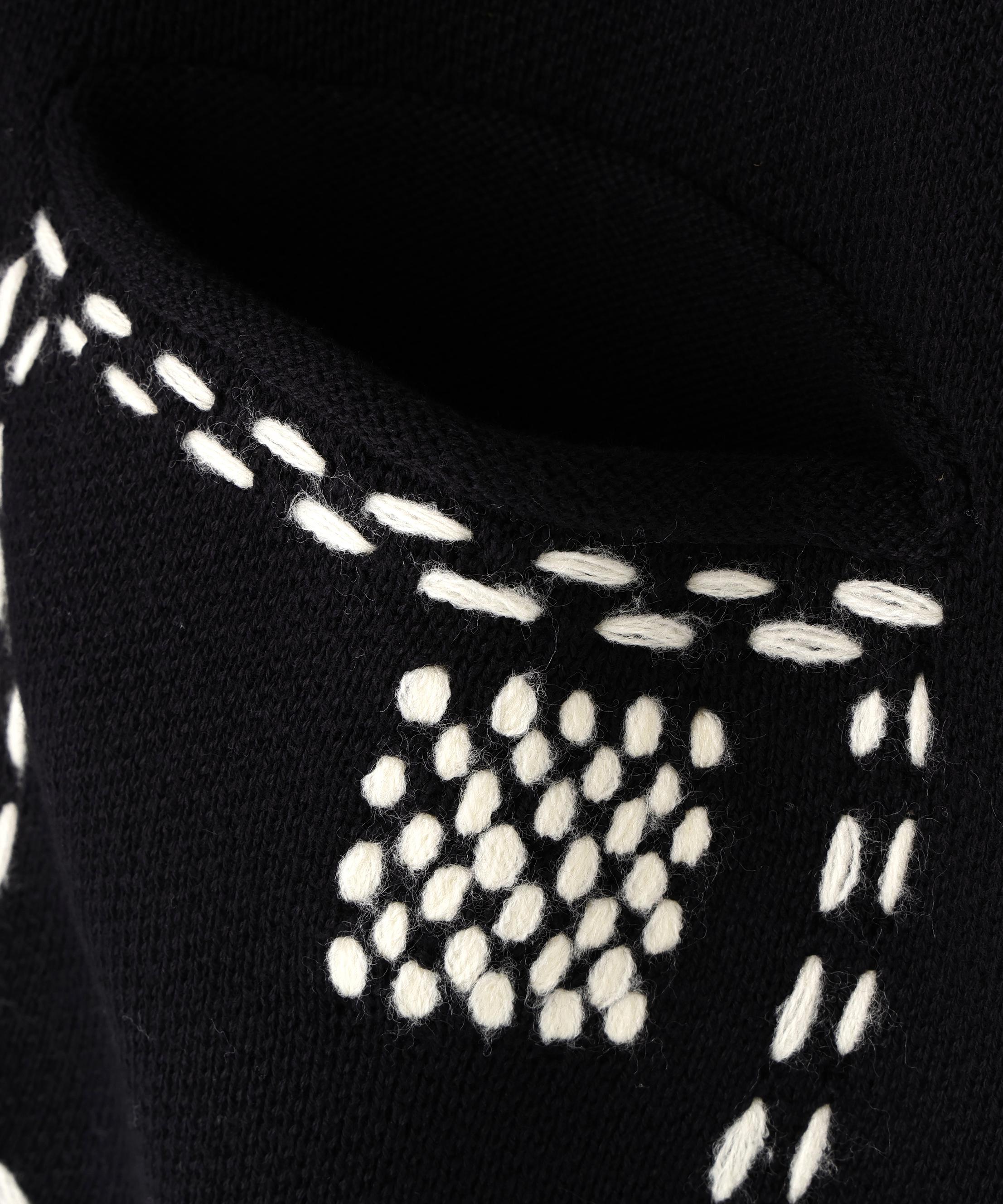DankeSchon/ダンケシェーン/HAND STITCH KNIT CA>DIGAN ブラック
