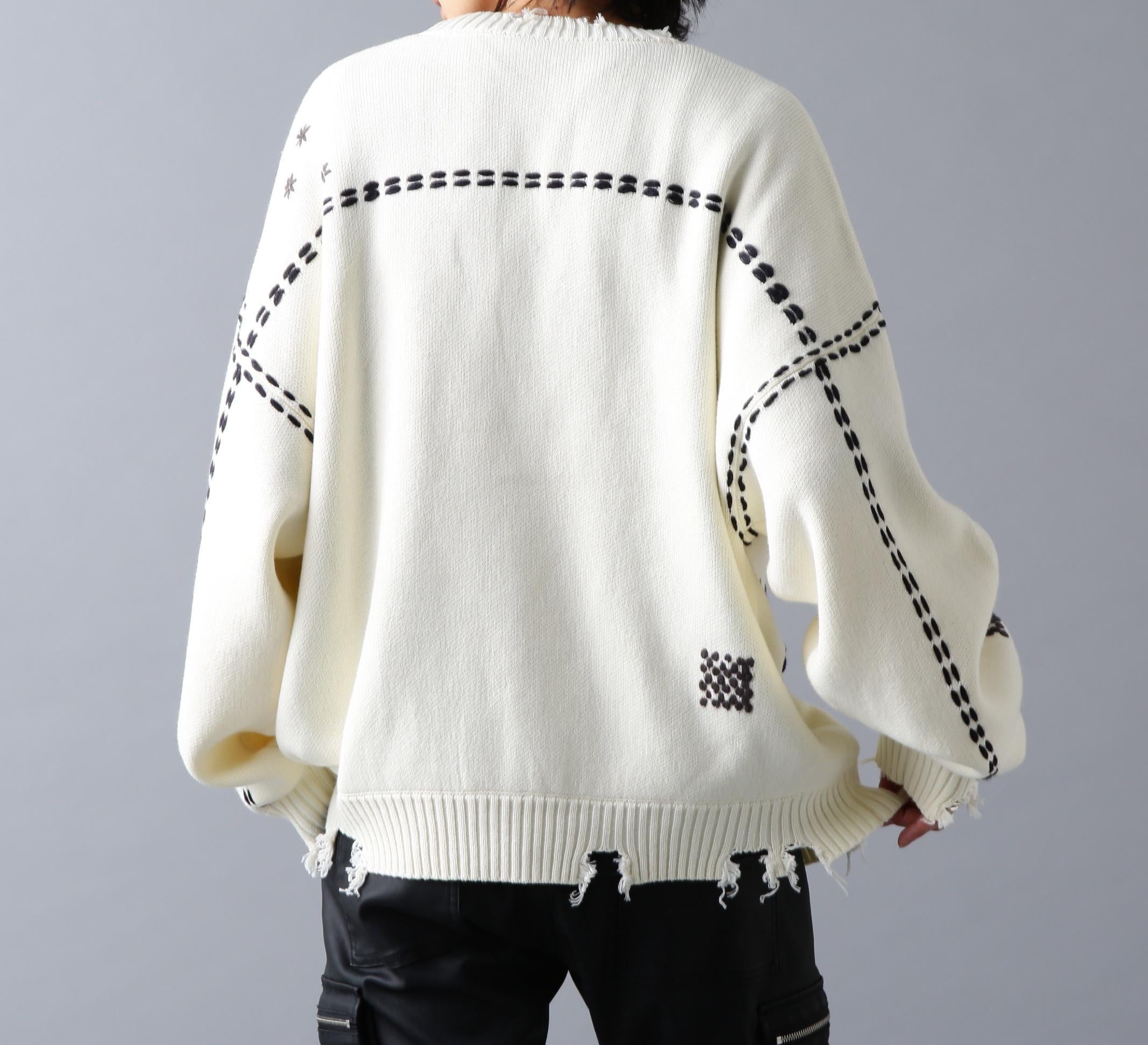 DankeSchon/ダンケシェーン/HAND STITCH KNIT CA>DIGAN ホワイト
