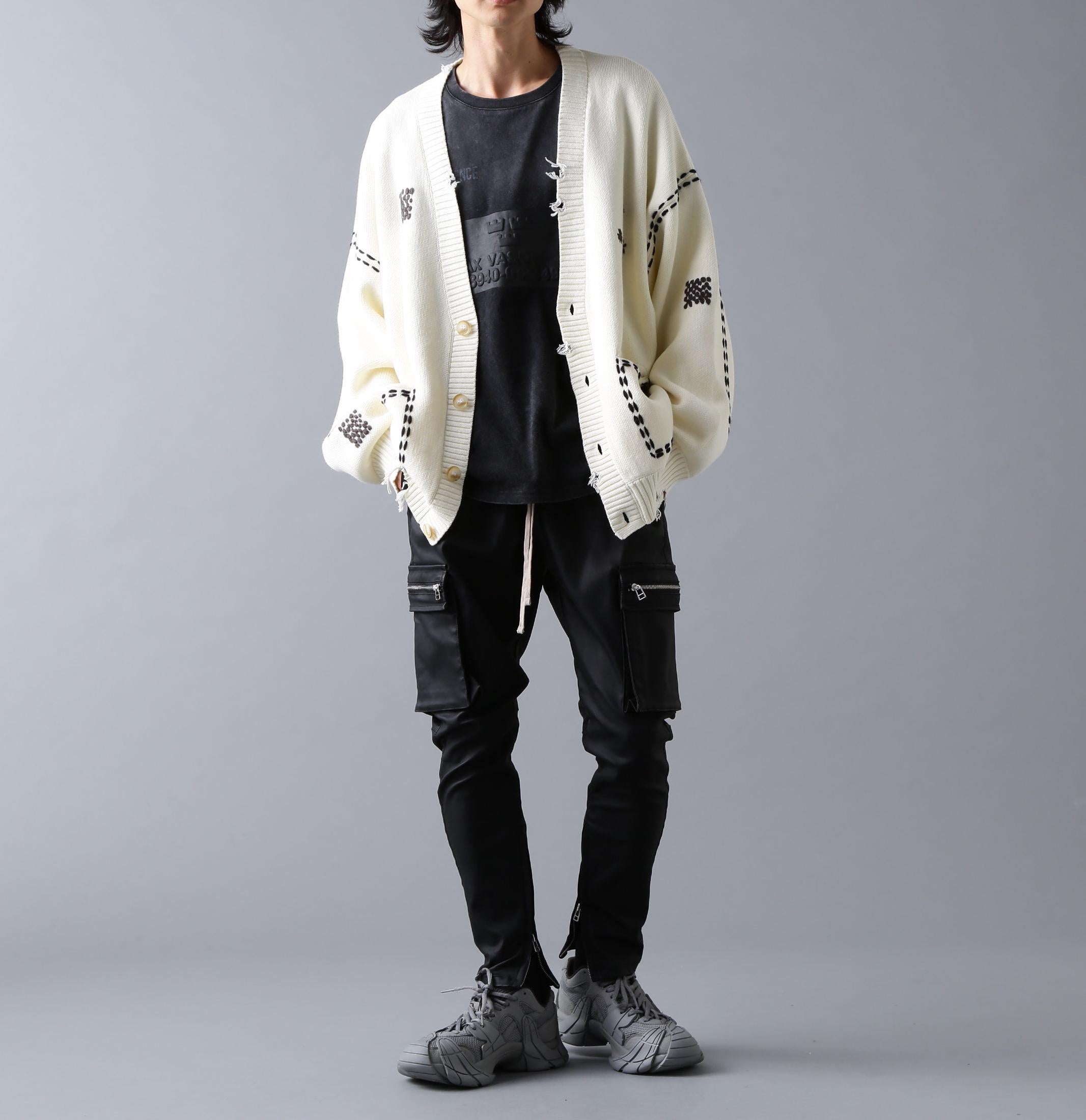 DankeSchon/ダンケシェーン/HAND STITCH KNIT CA>DIGAN ホワイト