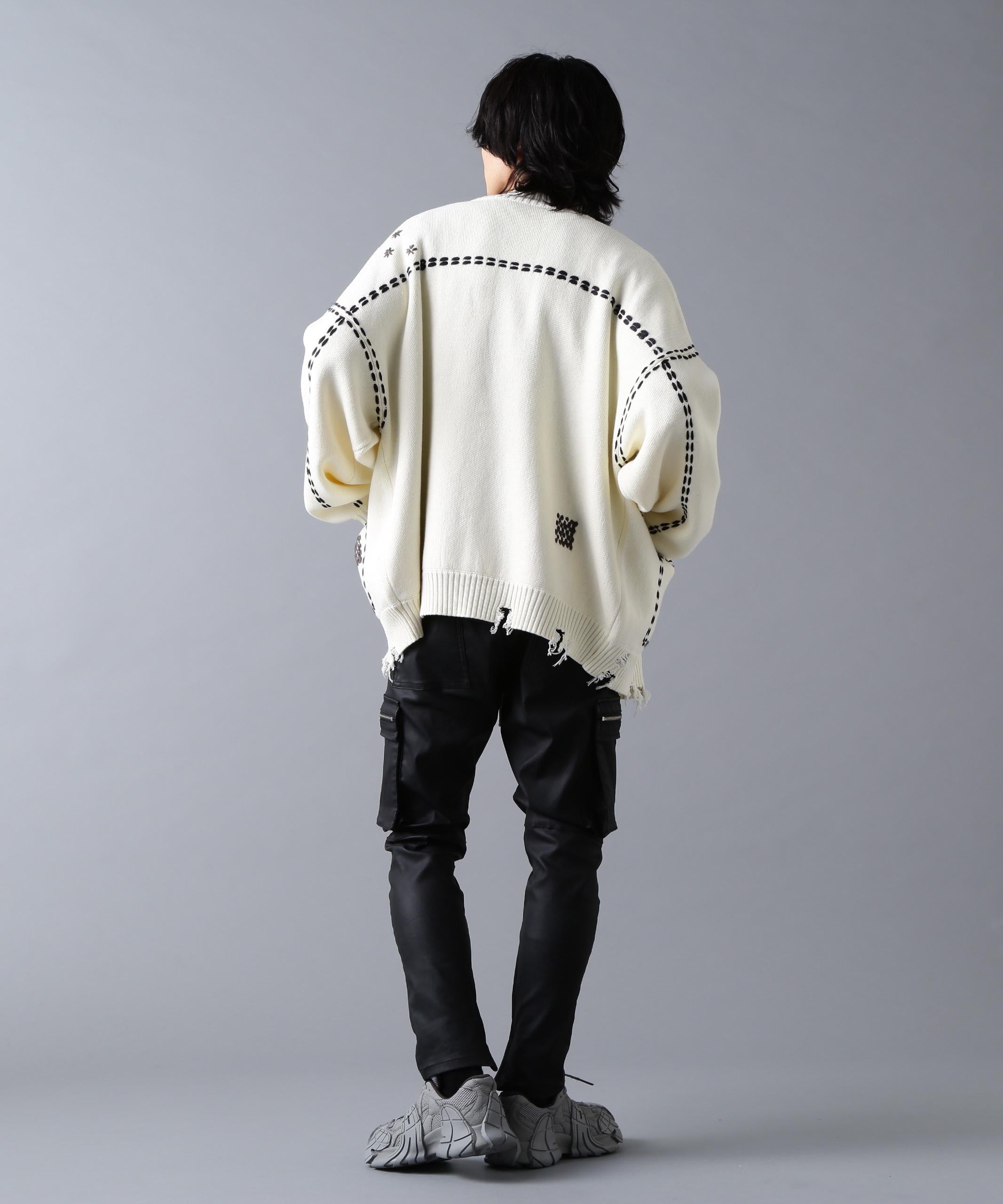 DankeSchon/ダンケシェーン/HAND STITCH KNIT CA>DIGAN ホワイト