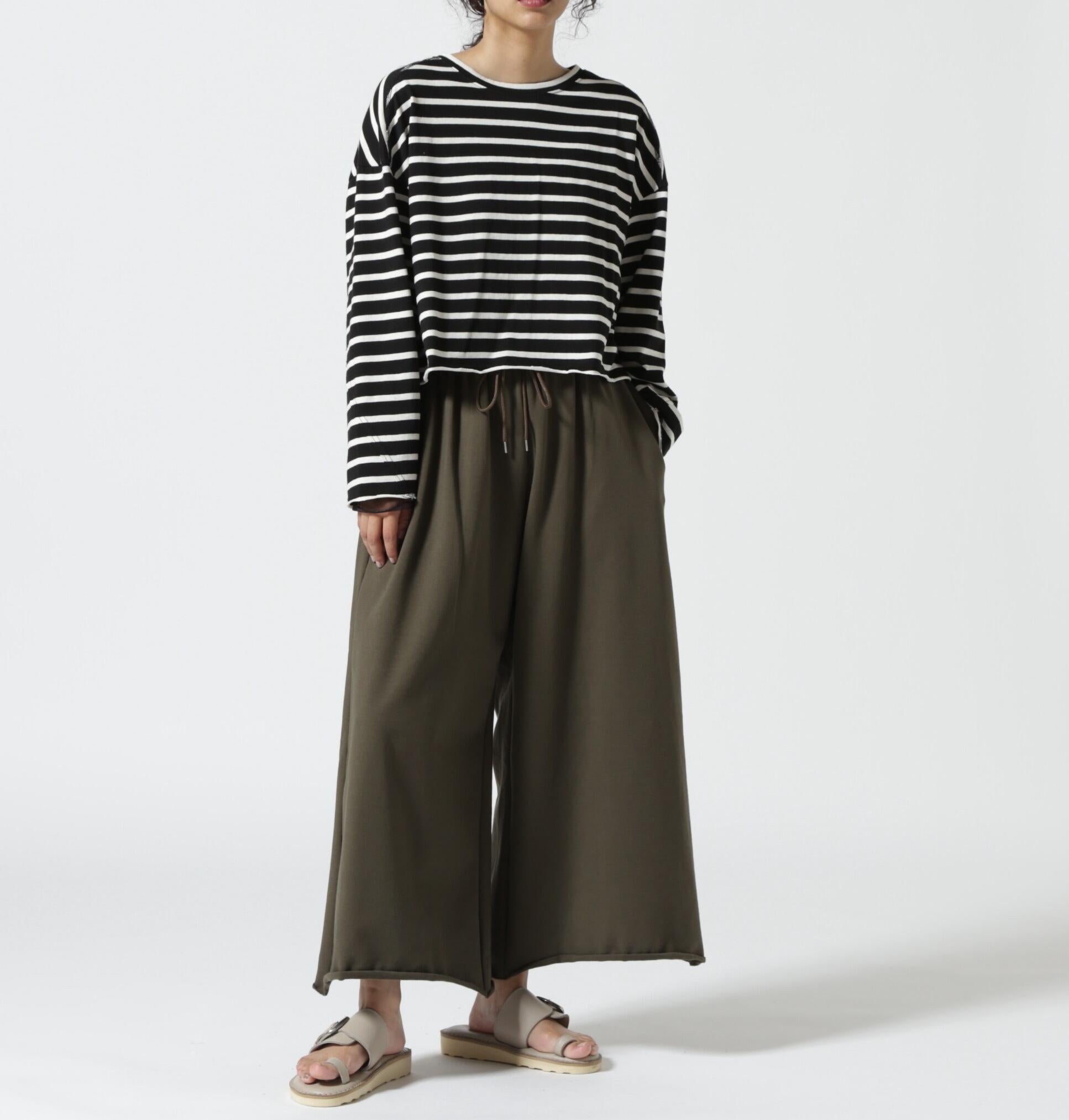 D>OIT RELLO（ドロイトベロ）別注チュールドッキングボーダーカットソー ブラック