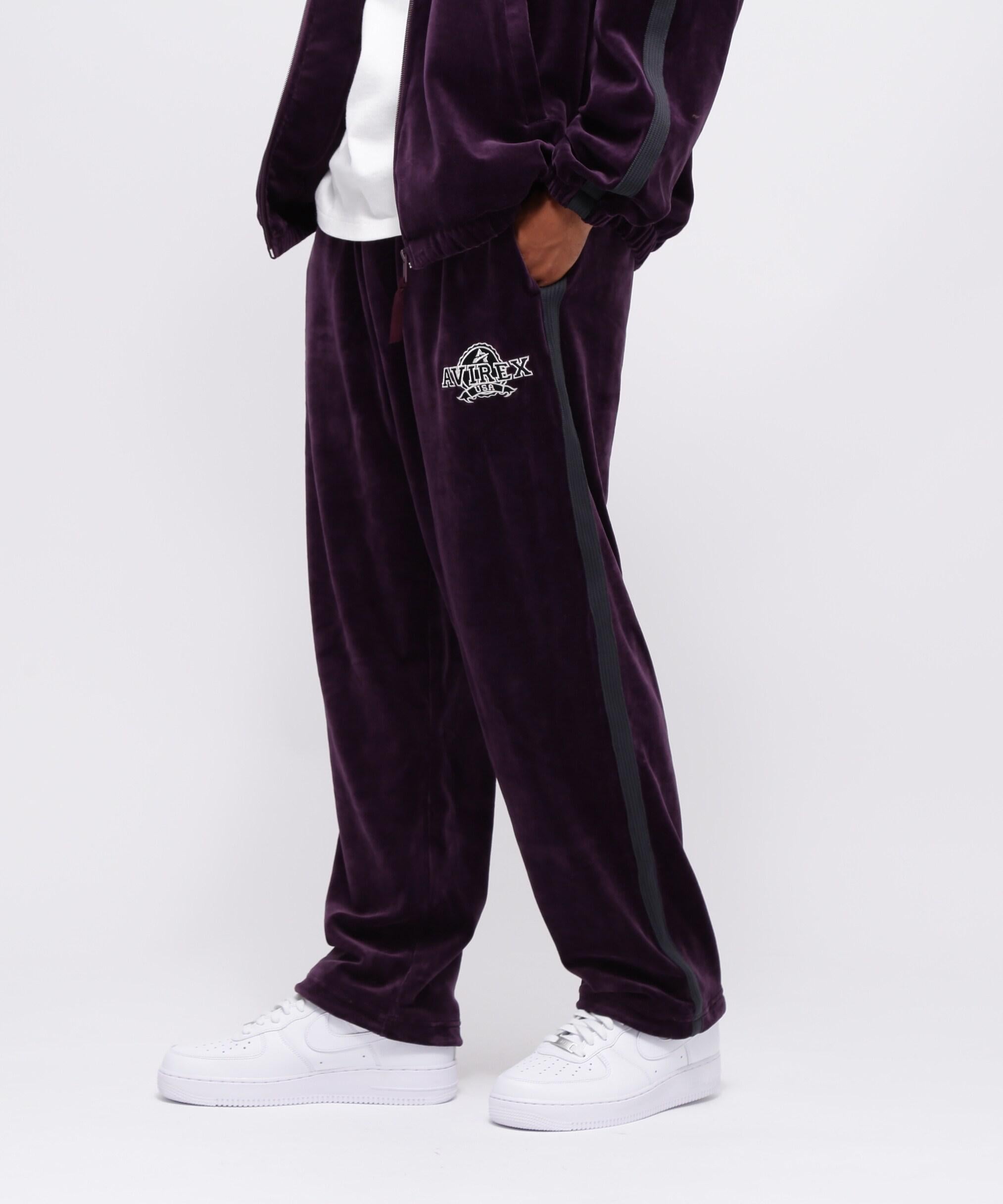 《WER&DEPOT限定》VELOU> T>ACK PANTS / ベロア トラックパンツ パープル