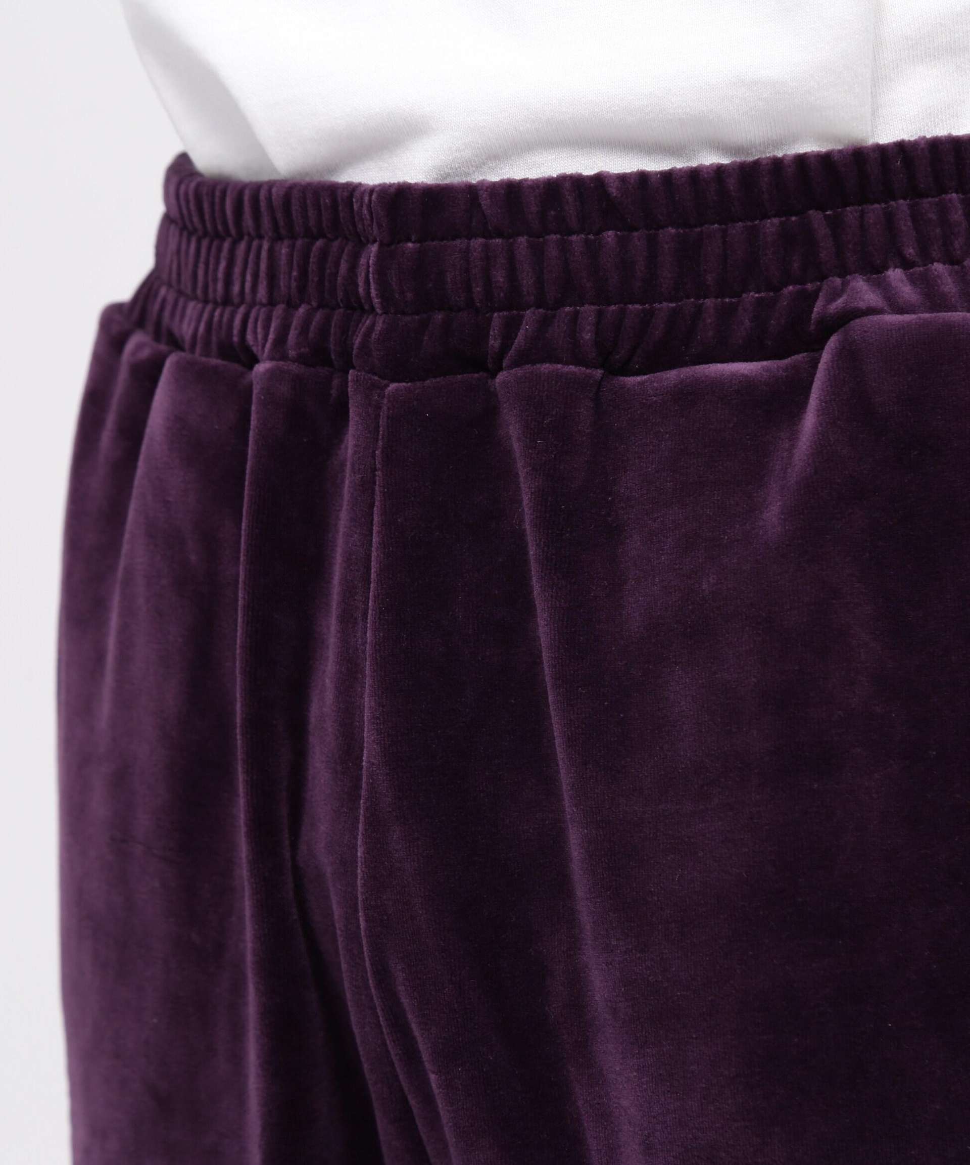 《WER&DEPOT限定》VELOU> T>ACK PANTS / ベロア トラックパンツ パープル